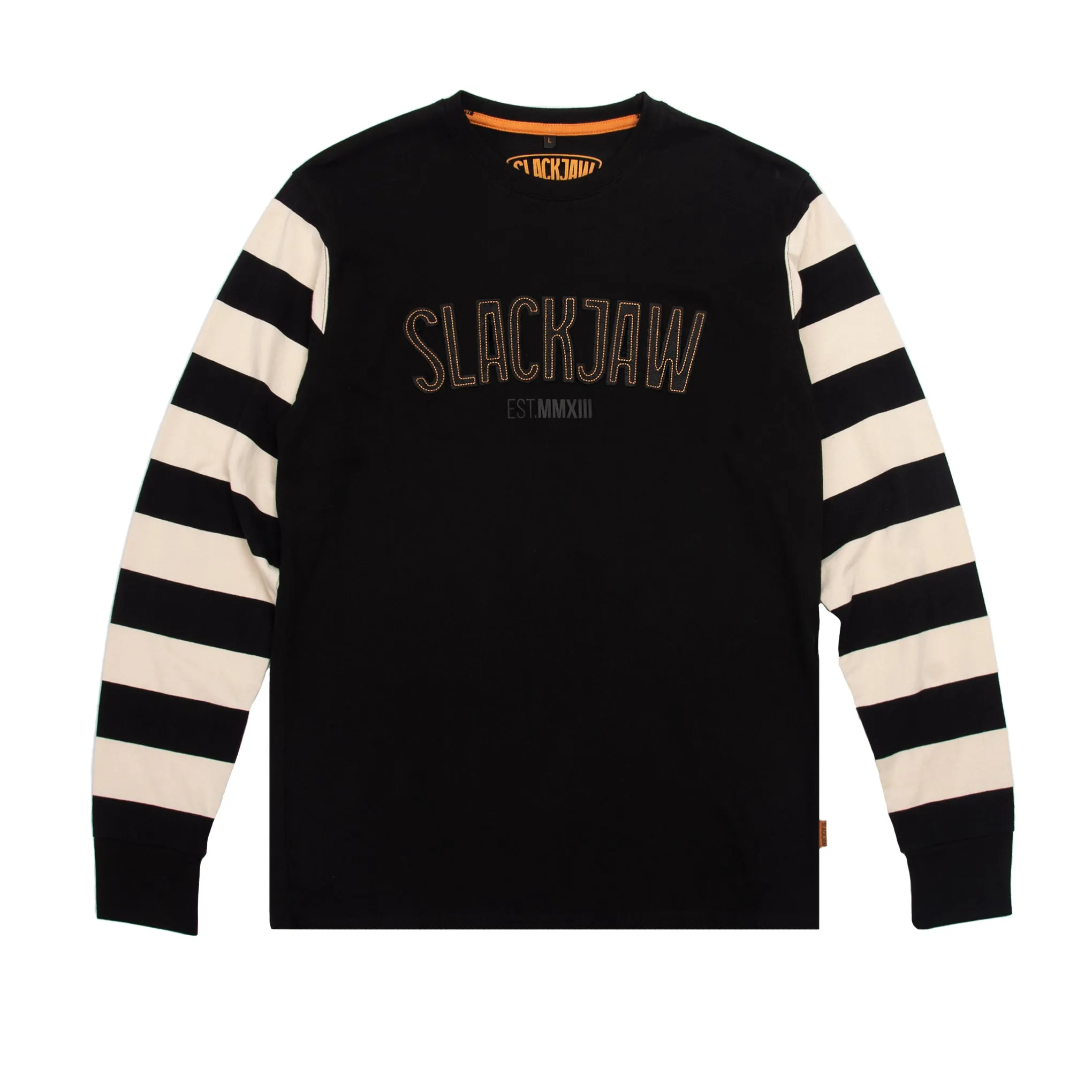 Breakout Long Sleeve T Shirt ICON Applique - Black/Bone sold by Slackjaw