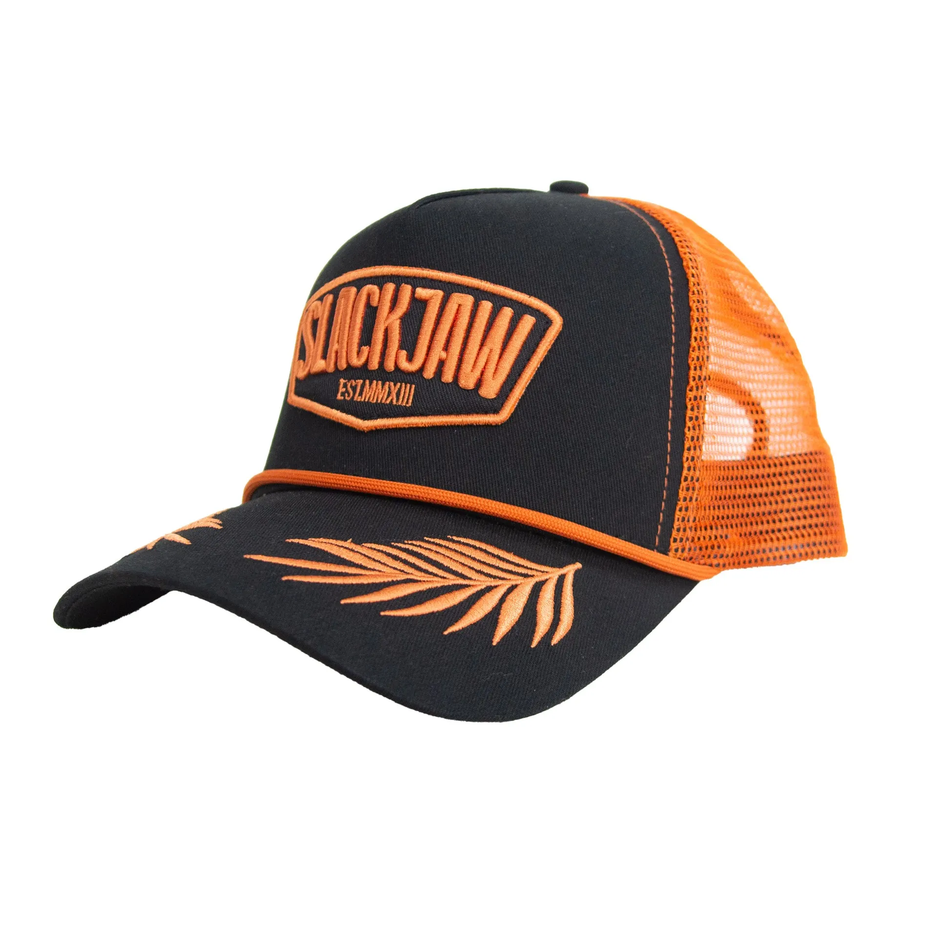 ICON Podium Trucker Cap - Black/Rust sold by Slackjaw