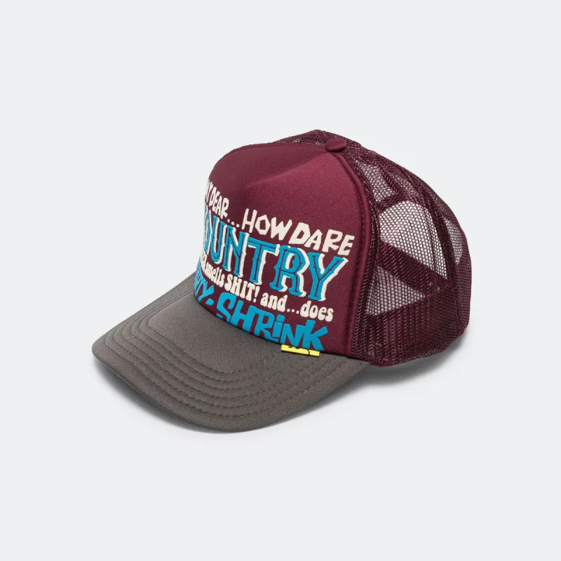 KOUNTRY DIRTY SHRINK Trucker CAP - Burgundy x Charcoal sold by UP THERE