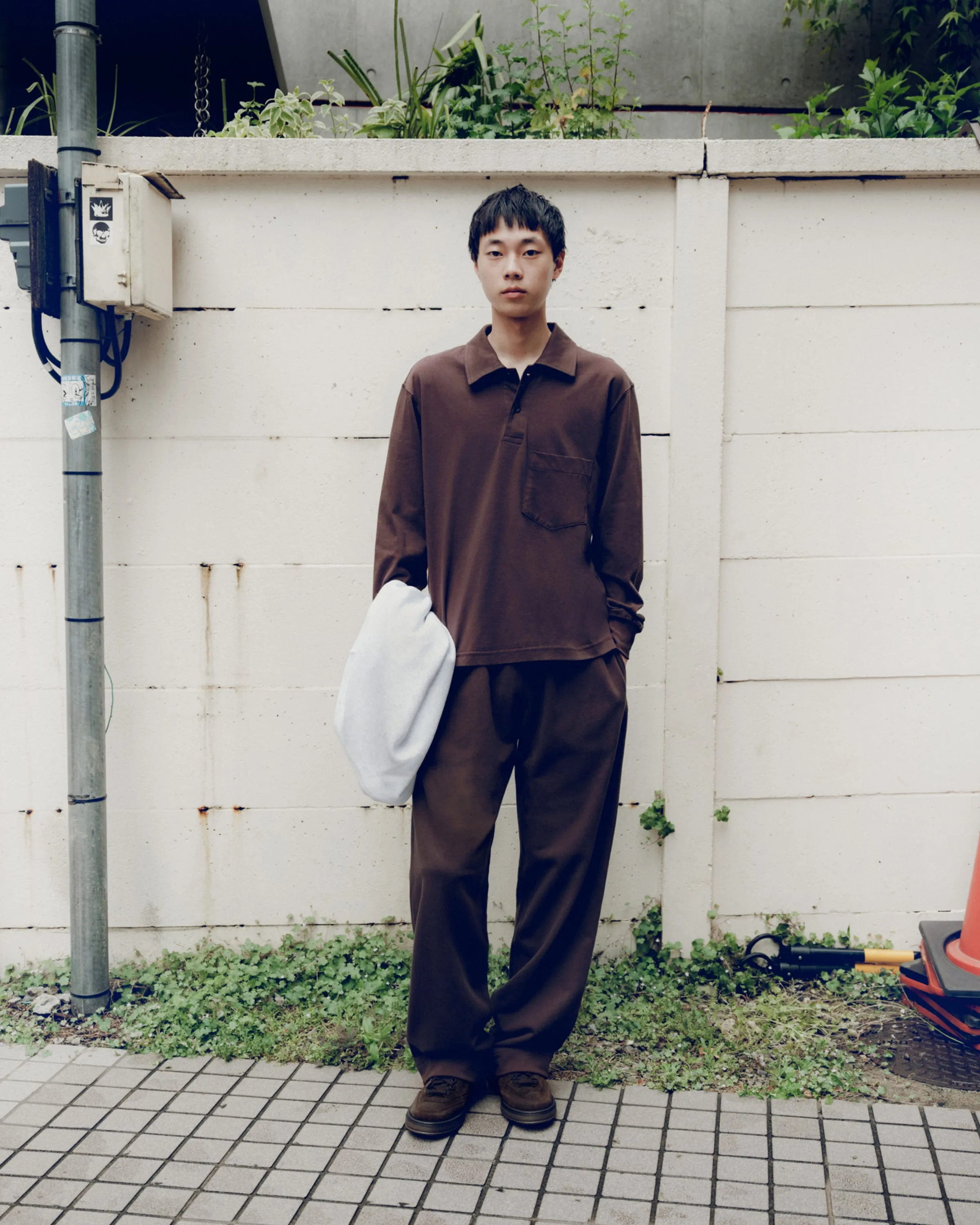 CLOVE LONG SLEEVE POLO - Combed Cotton Jersey - Loam Brown sold by Body of Work product image thumbnail 2