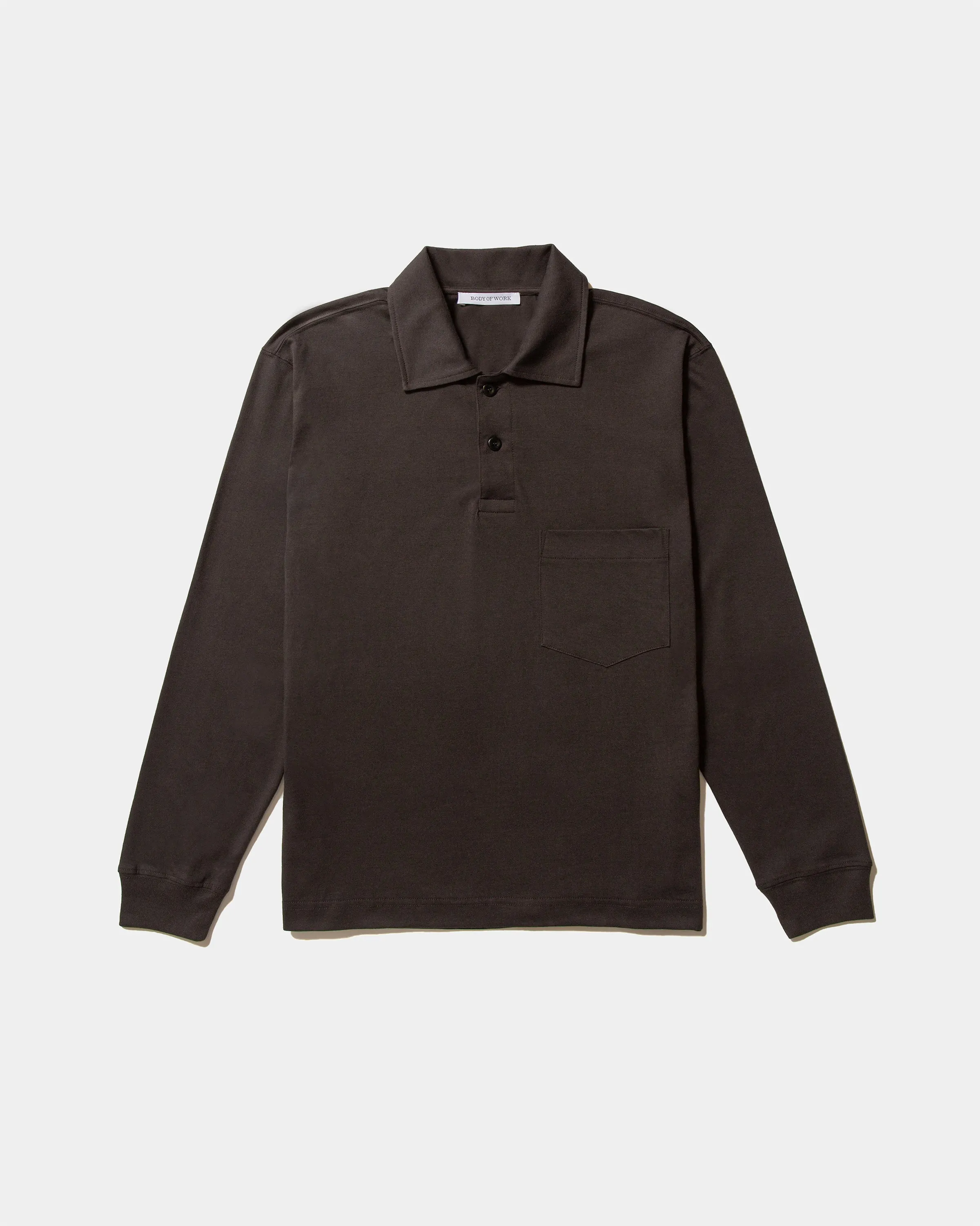 CLOVE LONG SLEEVE POLO - Combed Cotton Jersey - Loam Brown sold by Body of Work