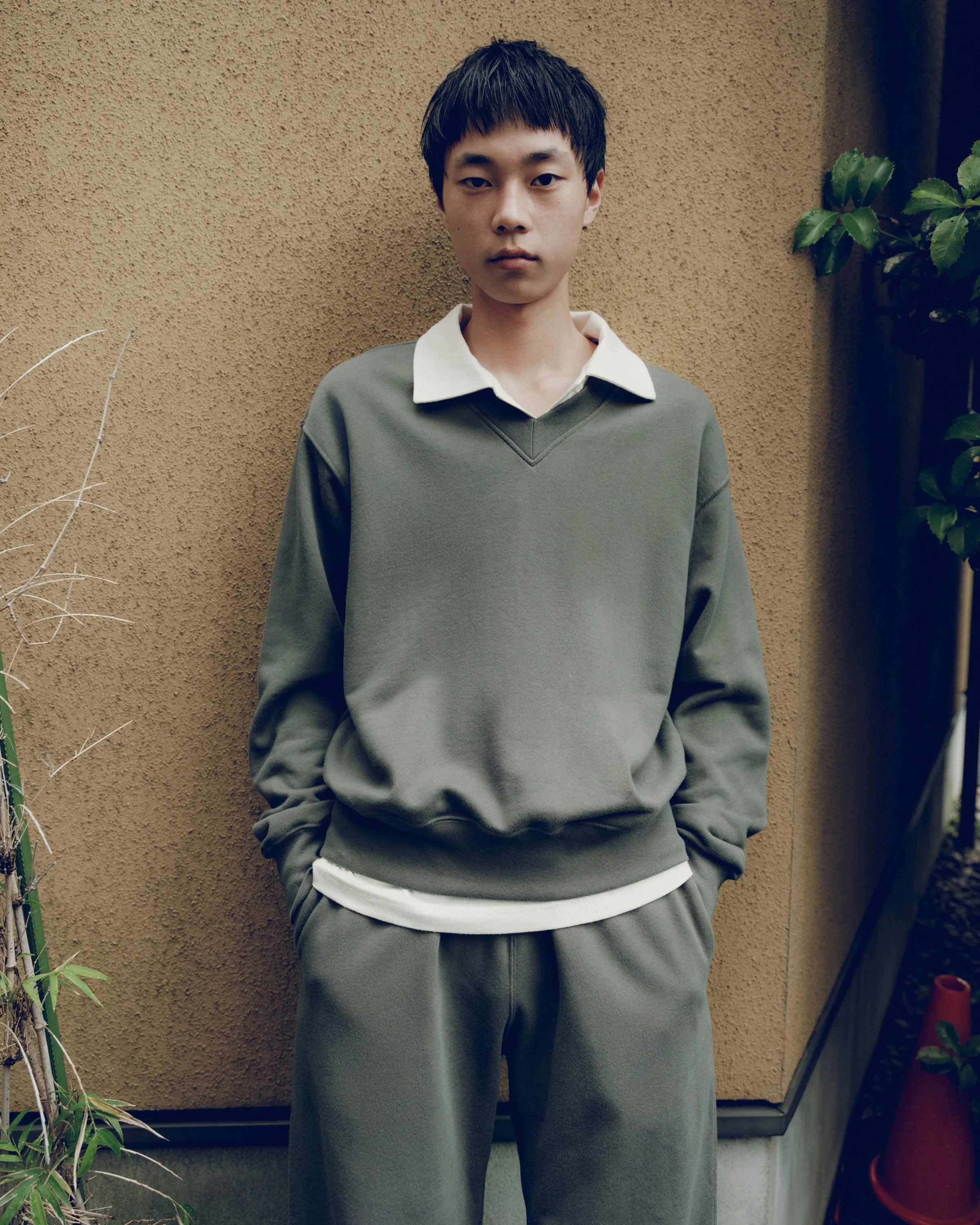 CLOVE LONG SLEEVE POLO - Combed Cotton Jersey - Natural sold by Body of Work product image thumbnail 4