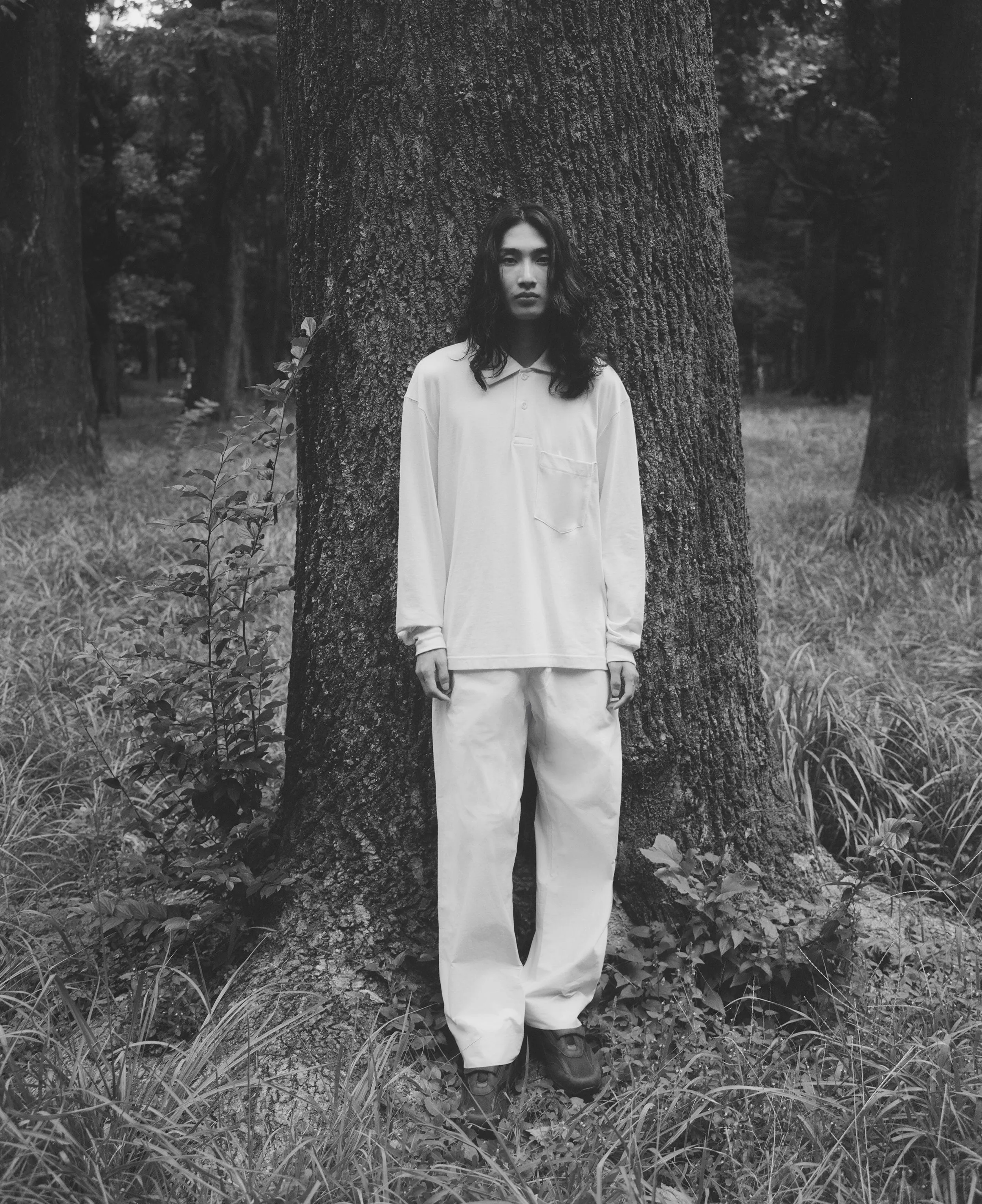 CLOVE LONG SLEEVE POLO - Combed Cotton Jersey - Natural sold by Body of Work product image thumbnail 3