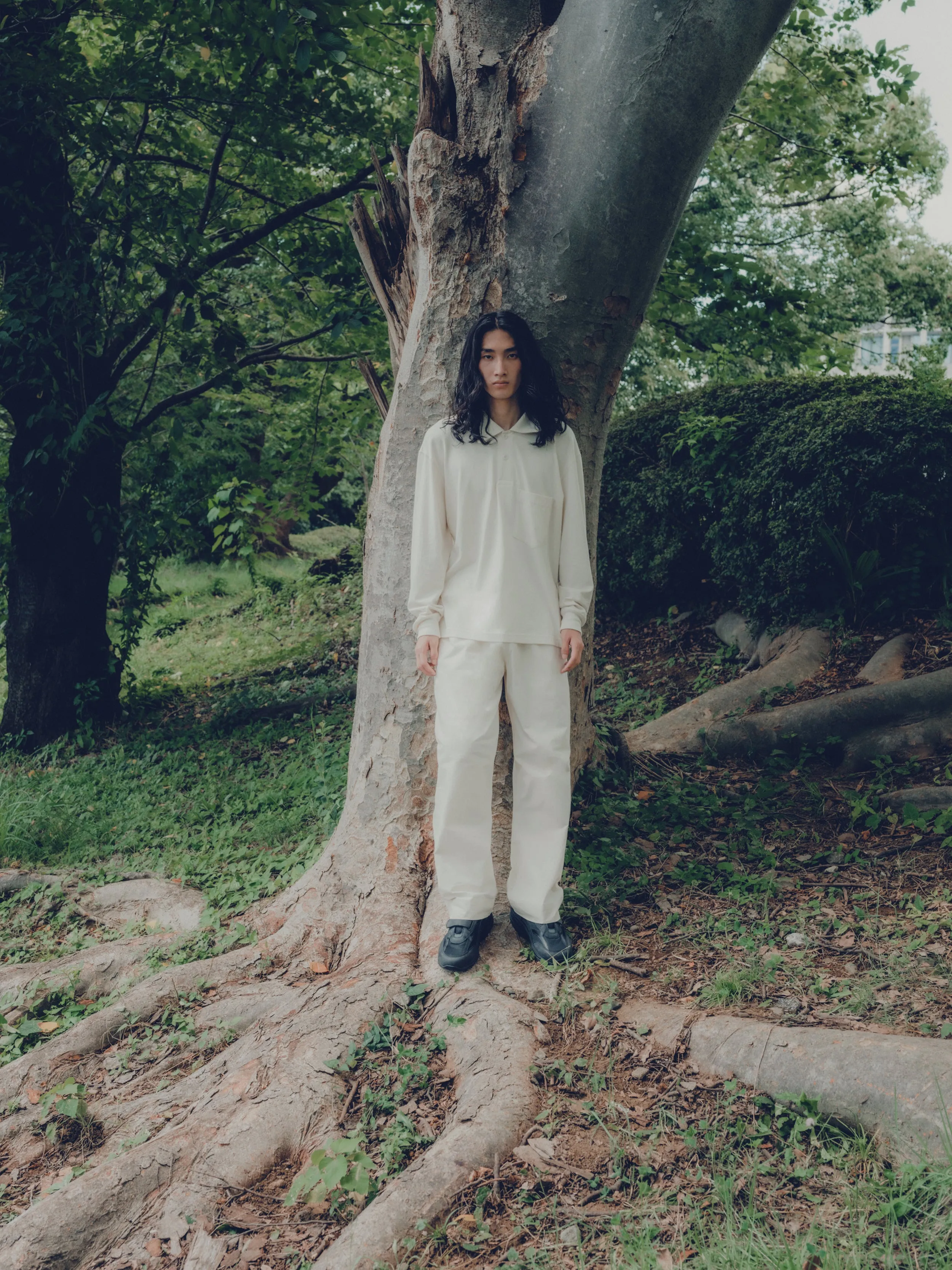 CLOVE LONG SLEEVE POLO - Combed Cotton Jersey - Natural sold by Body of Work product image thumbnail 2