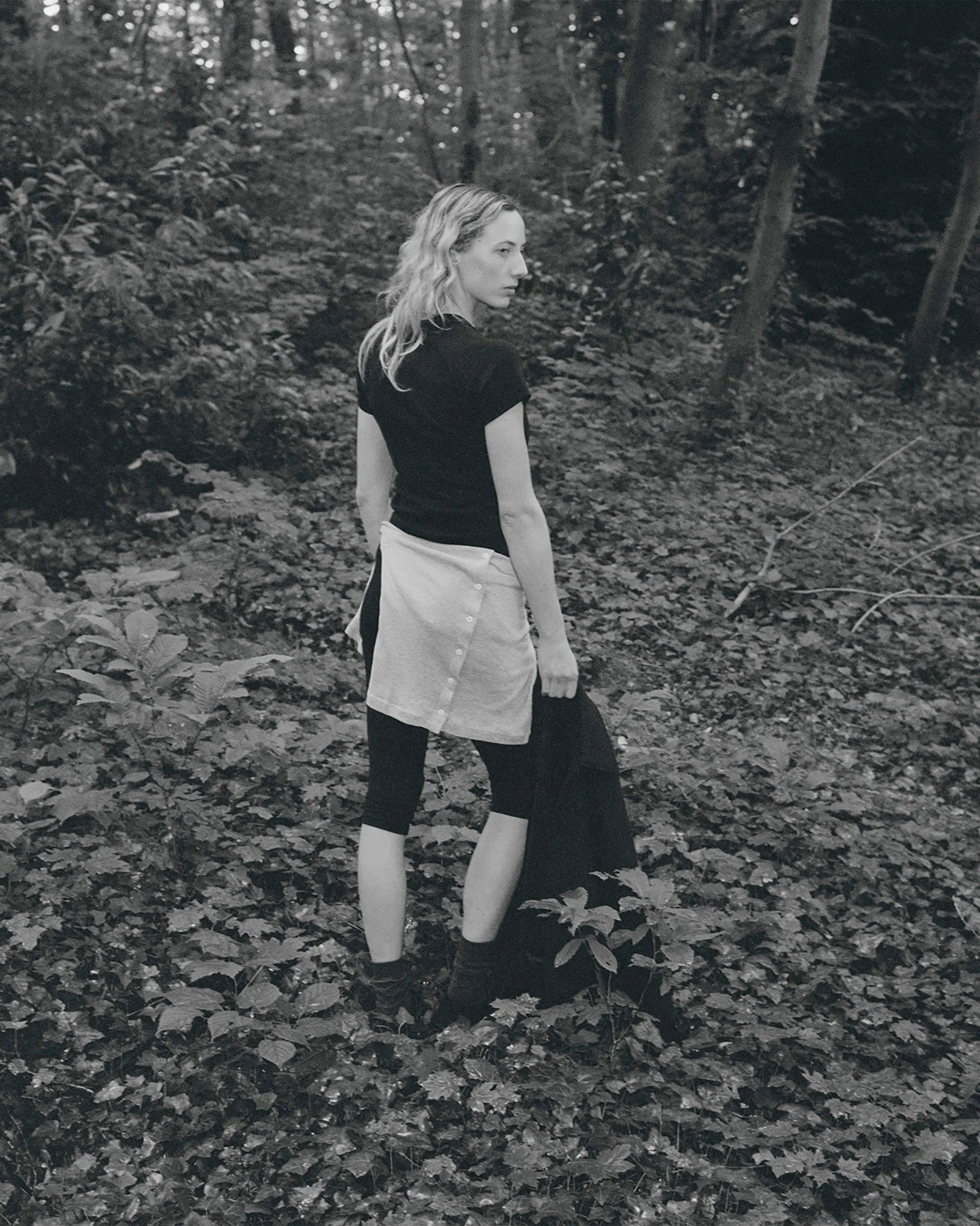 QUINCE SHORT SLEEVE T-SHIRT - Fine Rib Jersey - Black sold by Body of Work product image thumbnail 3