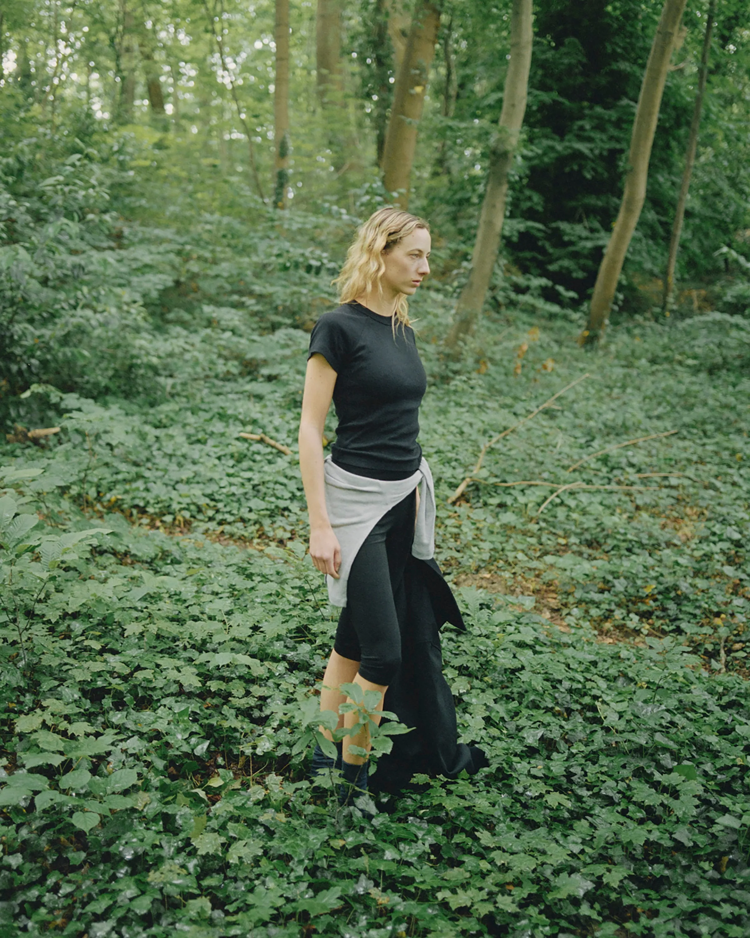 QUINCE SHORT SLEEVE T-SHIRT - Fine Rib Jersey - Black sold by Body of Work product image thumbnail 2