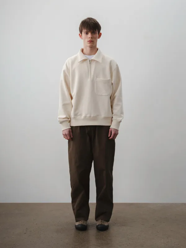 MYRTLE QUARTER-ZIP SWEATSHIRT - Sueded French Terry - Natural made by Body of Work