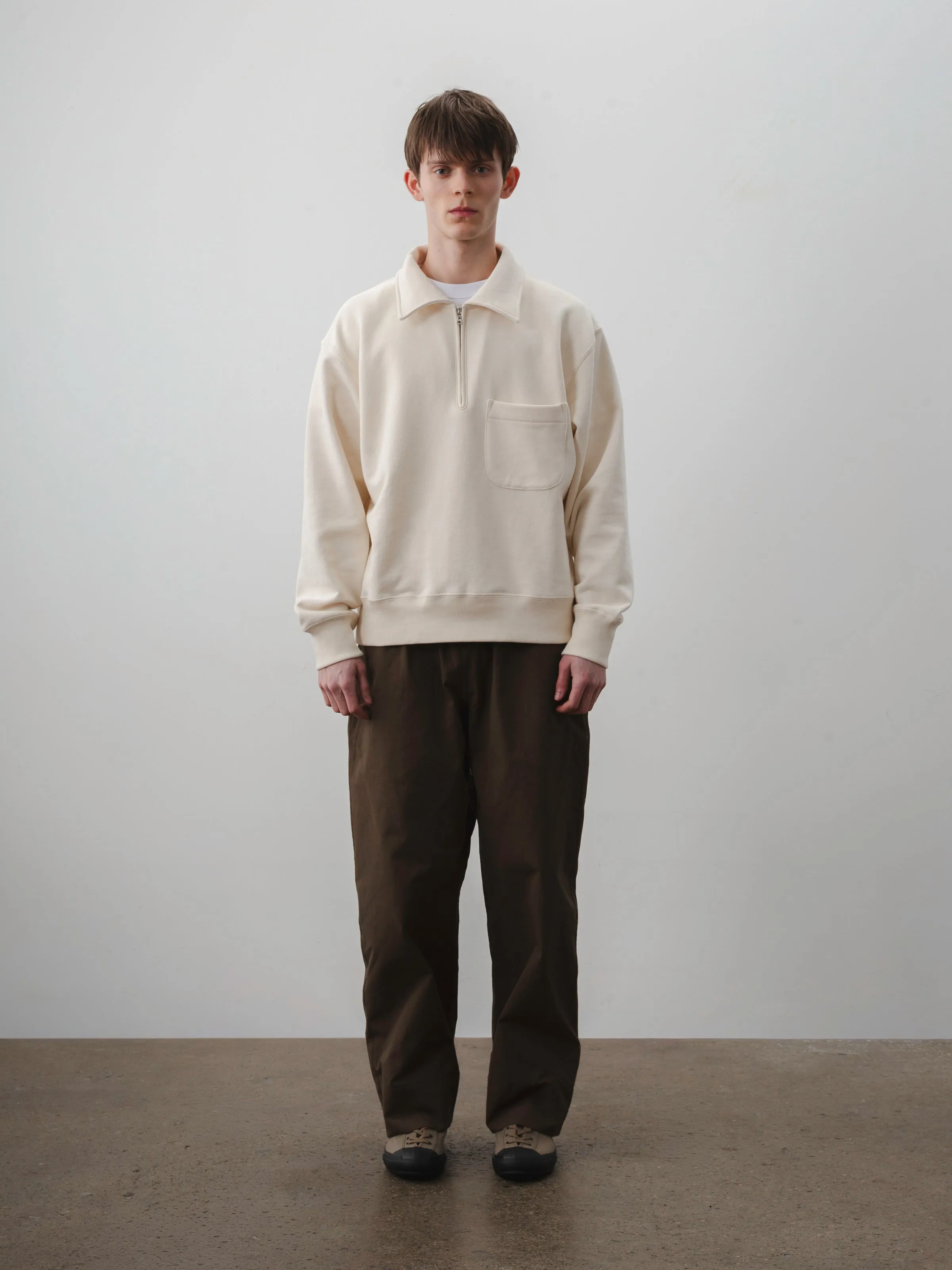 MYRTLE QUARTER-ZIP SWEATSHIRT - Sueded French Terry - Natural sold by Body of Work