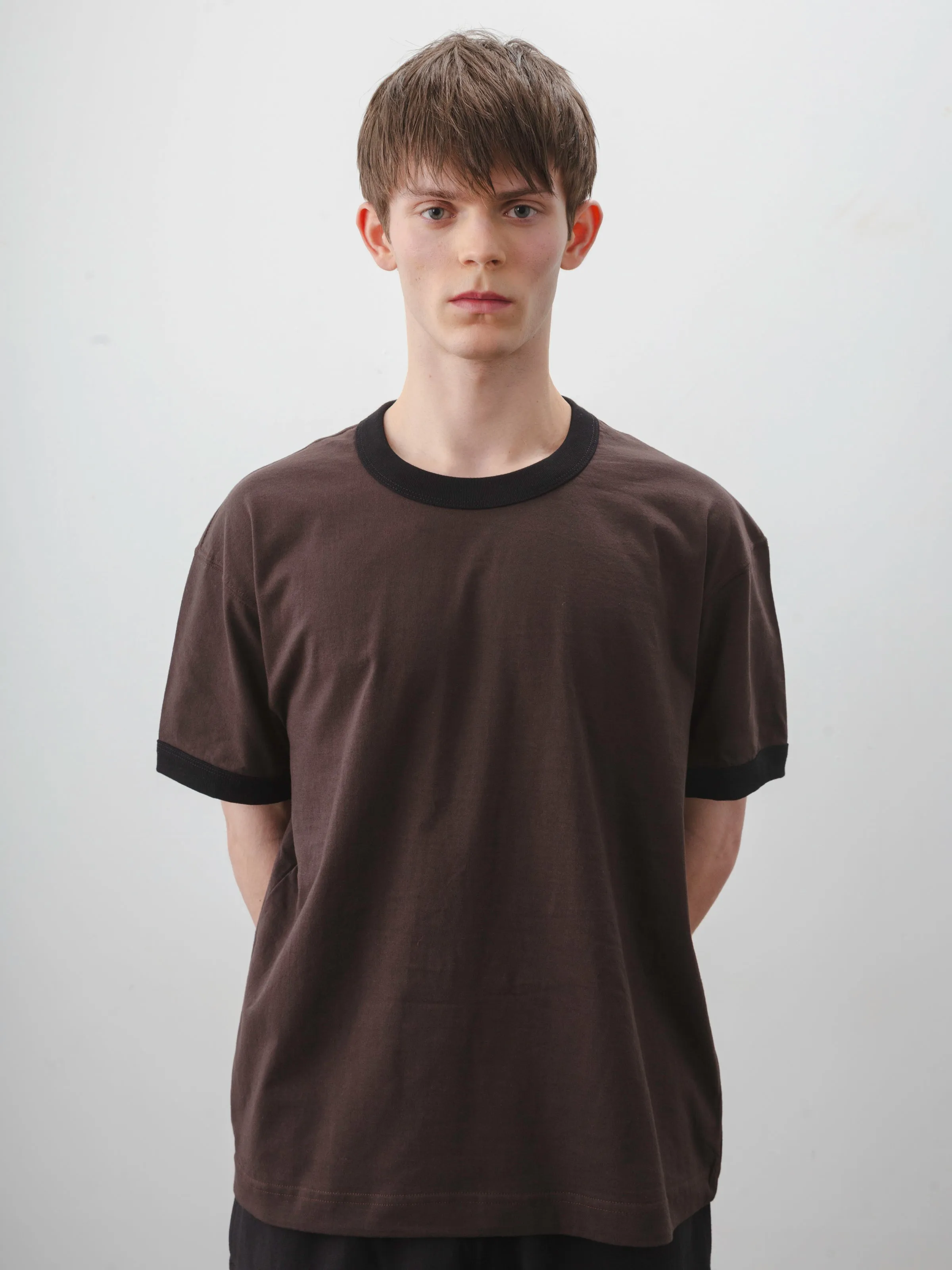 FINCH RINGER T-SHIRT - Combed Cotton Jersey - Loam/Black Rib sold by Body of Work product image thumbnail 3
