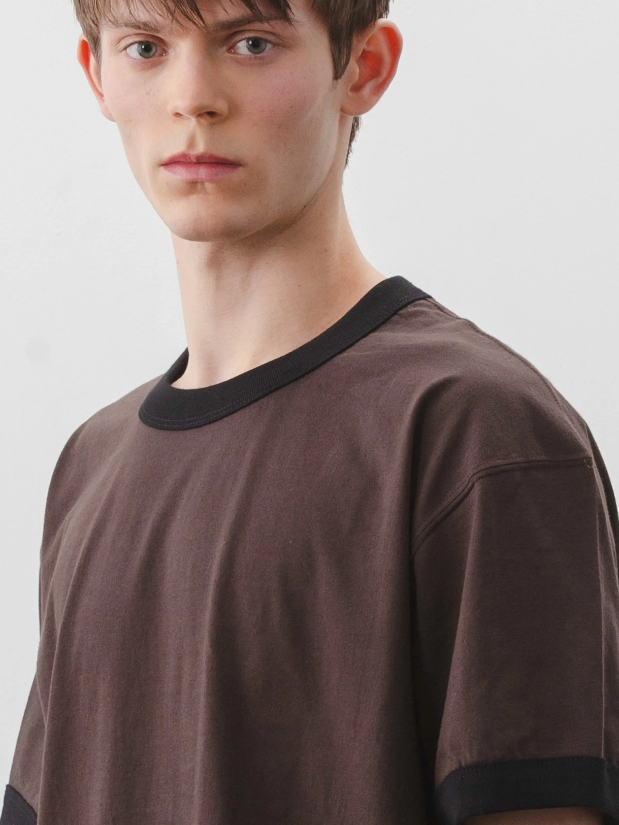 FINCH RINGER T-SHIRT - Combed Cotton Jersey - Loam/Black Rib sold by Body of Work product image thumbnail 4