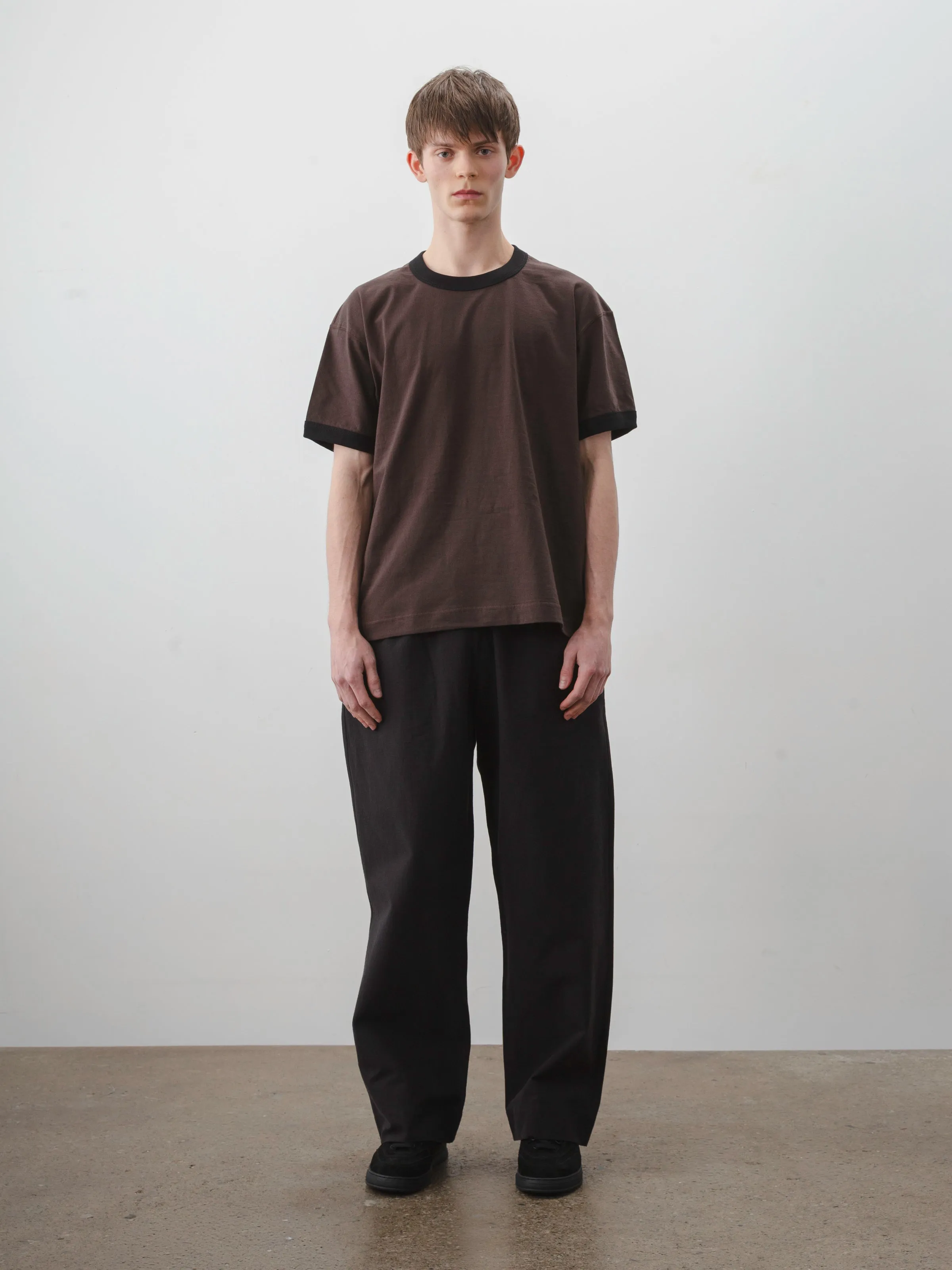 FINCH RINGER T-SHIRT - Combed Cotton Jersey - Loam/Black Rib sold by Body of Work