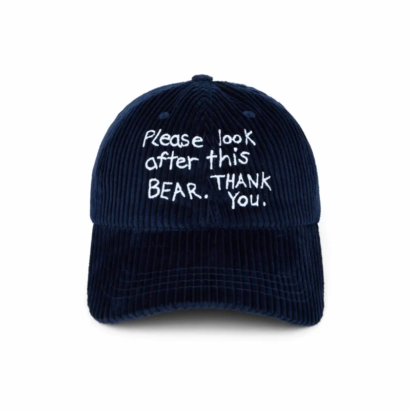 Paddington Text Cord Hat Navy sold by Rowing Blazers