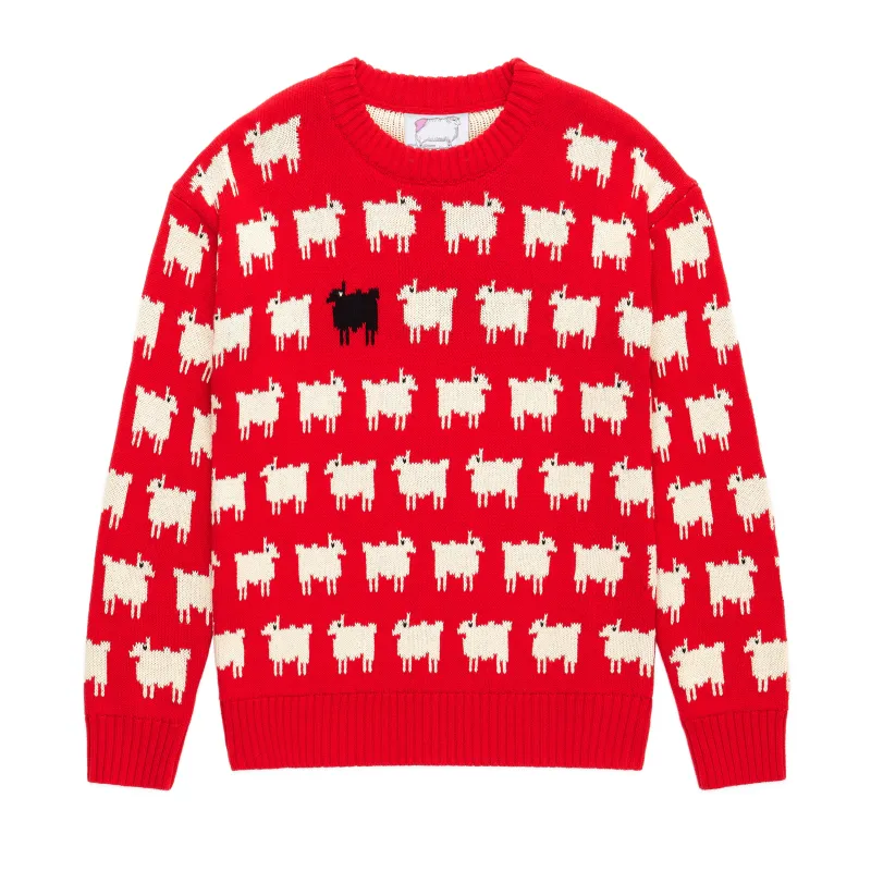 Warm & Wonderful Women's Fitted "Diana Edition" Cotton Sheep Sweater sold by Rowing Blazers