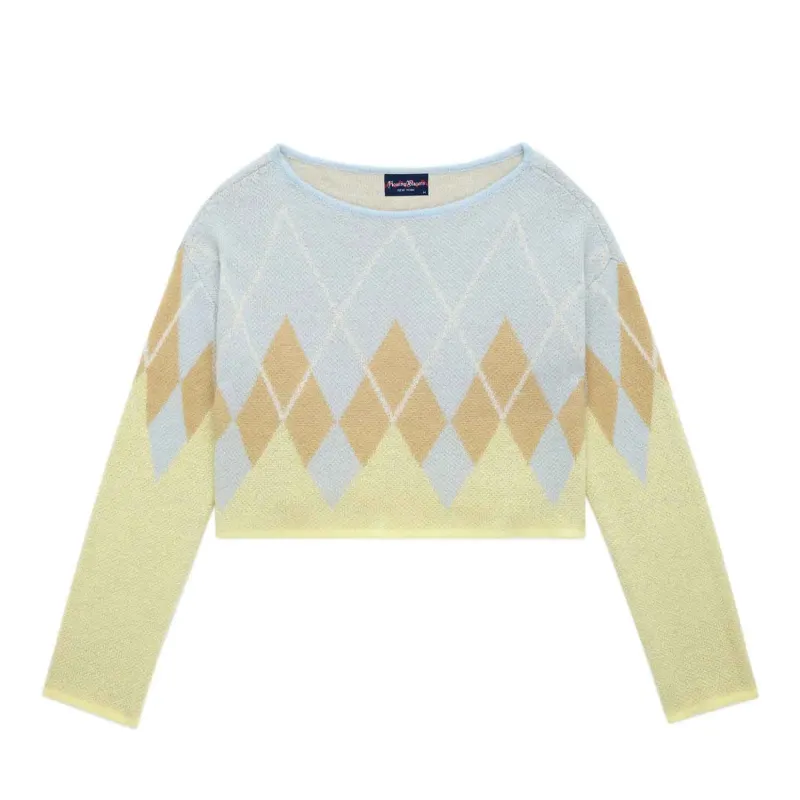 Women's Mohair Argyle Long Sleeve Top sold by Rowing Blazers