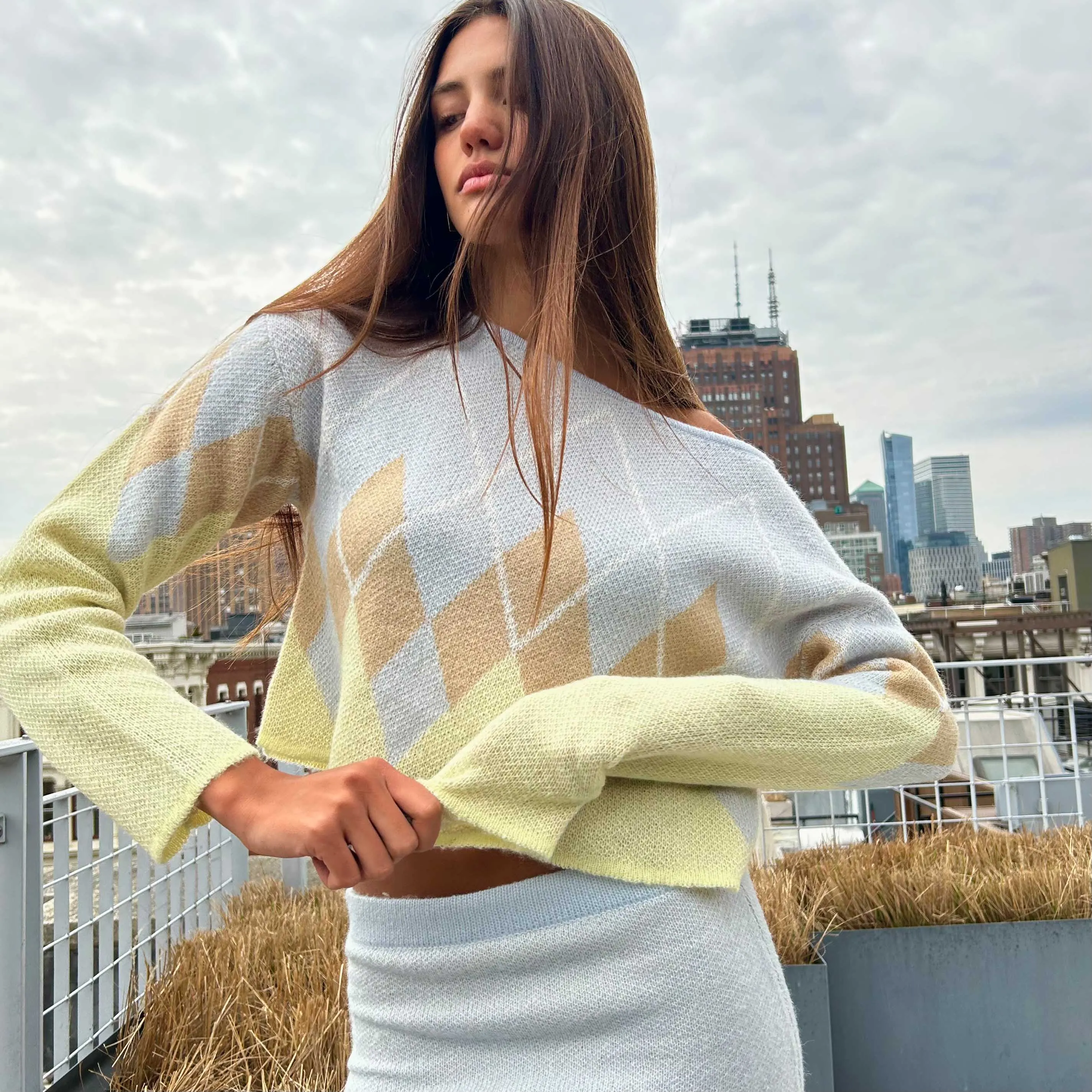 Women's Mohair Argyle Long Sleeve Top sold by Rowing Blazers product image thumbnail 2