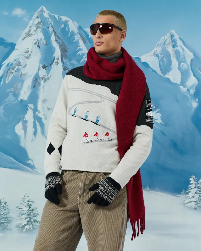 Men's Cotton Night Ski & Snowboard Sweater Gray made by Rowing Blazers