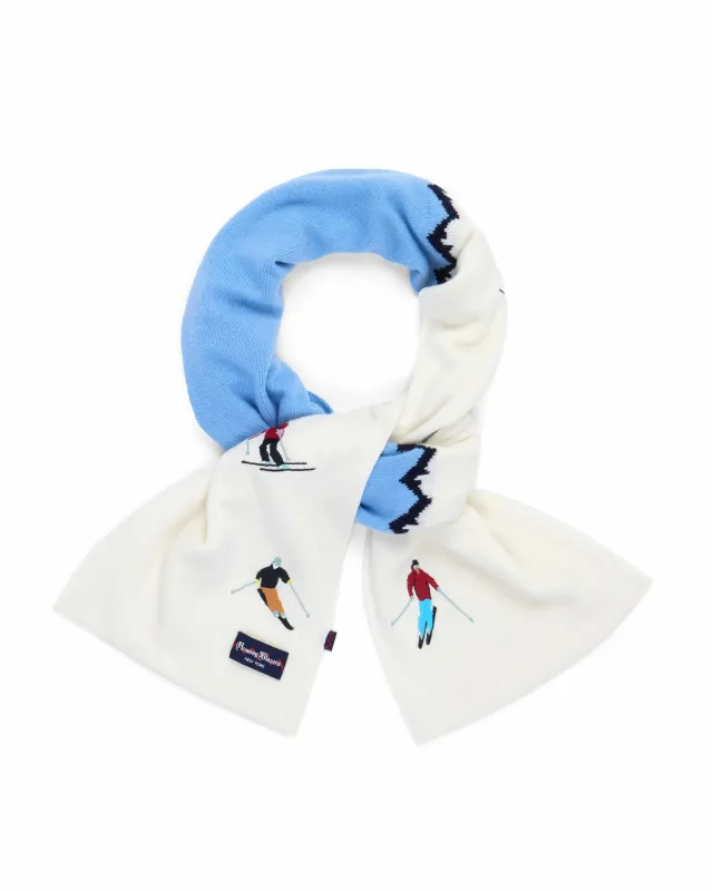 Men's Cashmere Apres Ski Scarf Blue Multi sold by Rowing Blazers