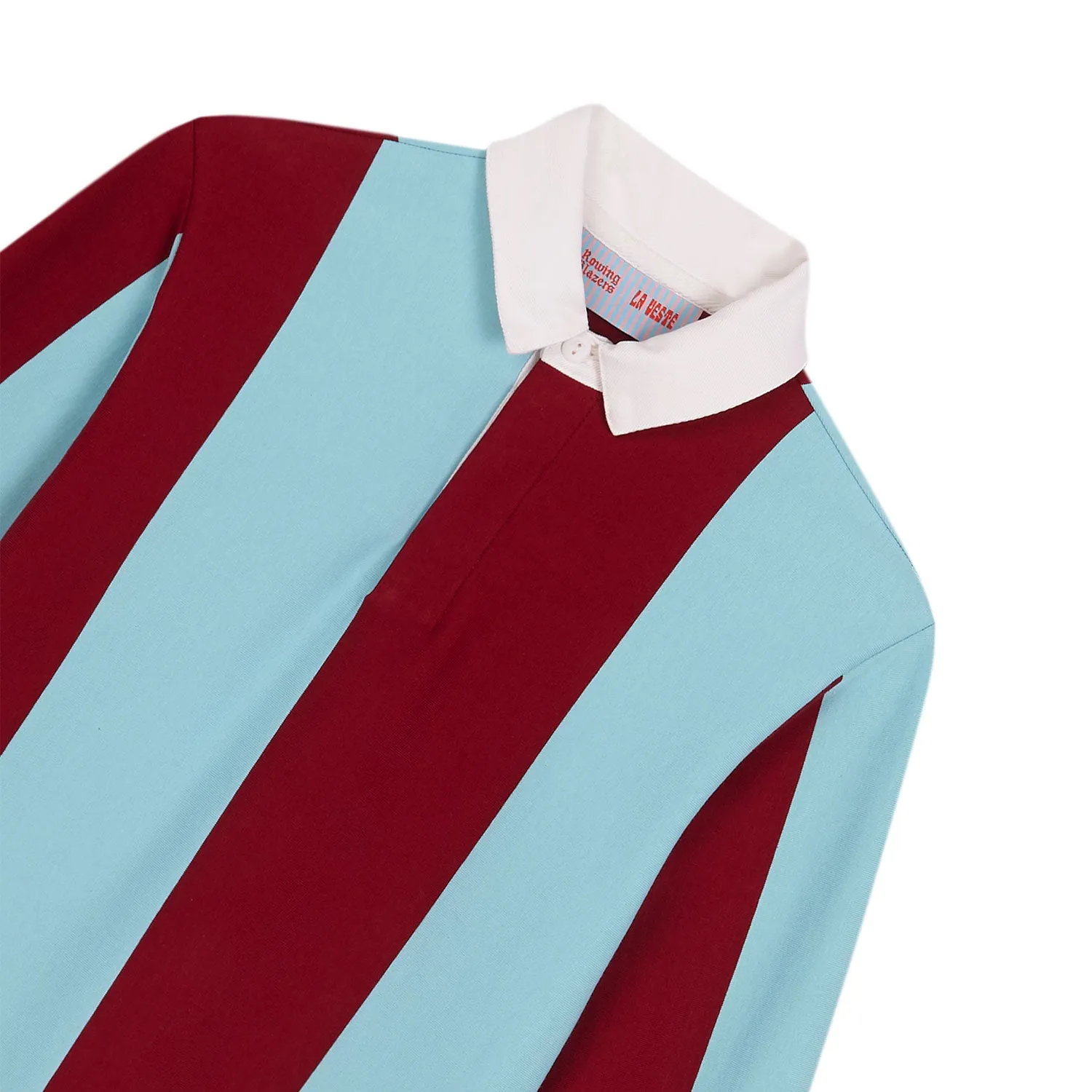 Women's La Veste Striped Rugby Blue and Burgundy sold by Rowing Blazers product image thumbnail 2