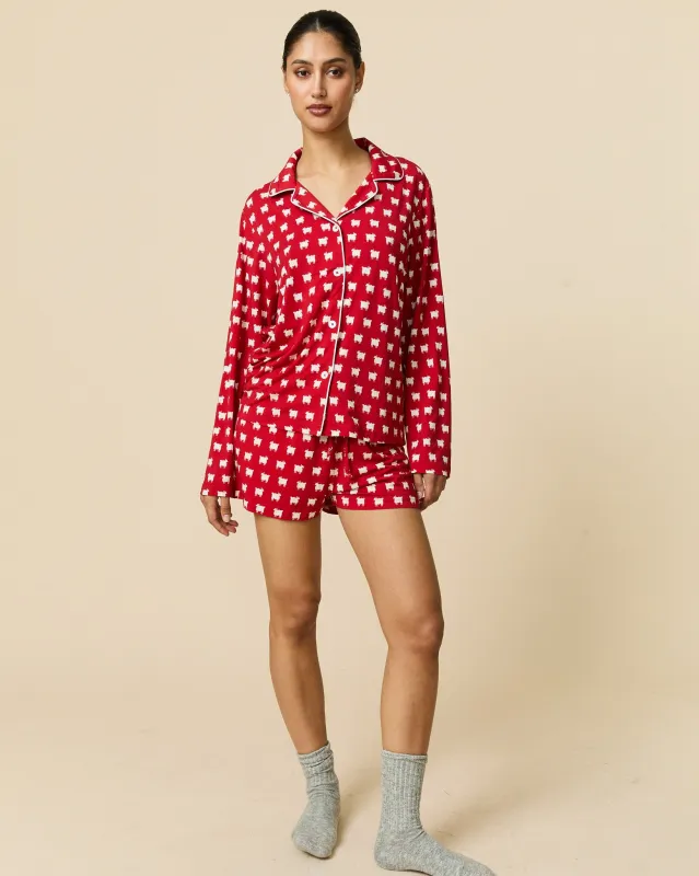 Women's Sheep Pajama Set Diana Red made by Rowing Blazers