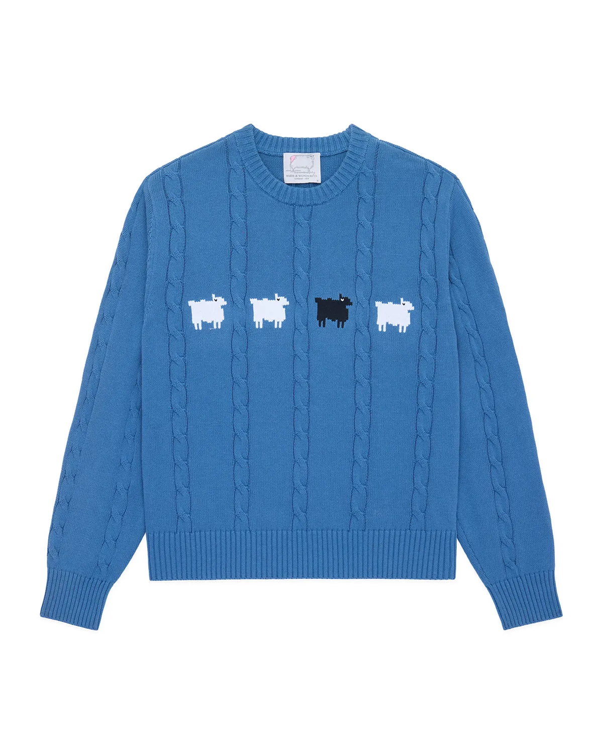 Men's Cotton Cable Sheep Sweater Blue sold by Rowing Blazers product image thumbnail 2