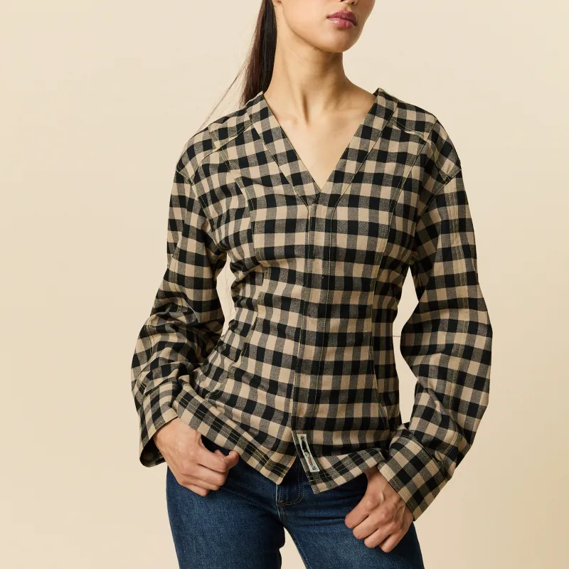 Women's Check Riding Jacket Brown Black Check sold by Rowing Blazers