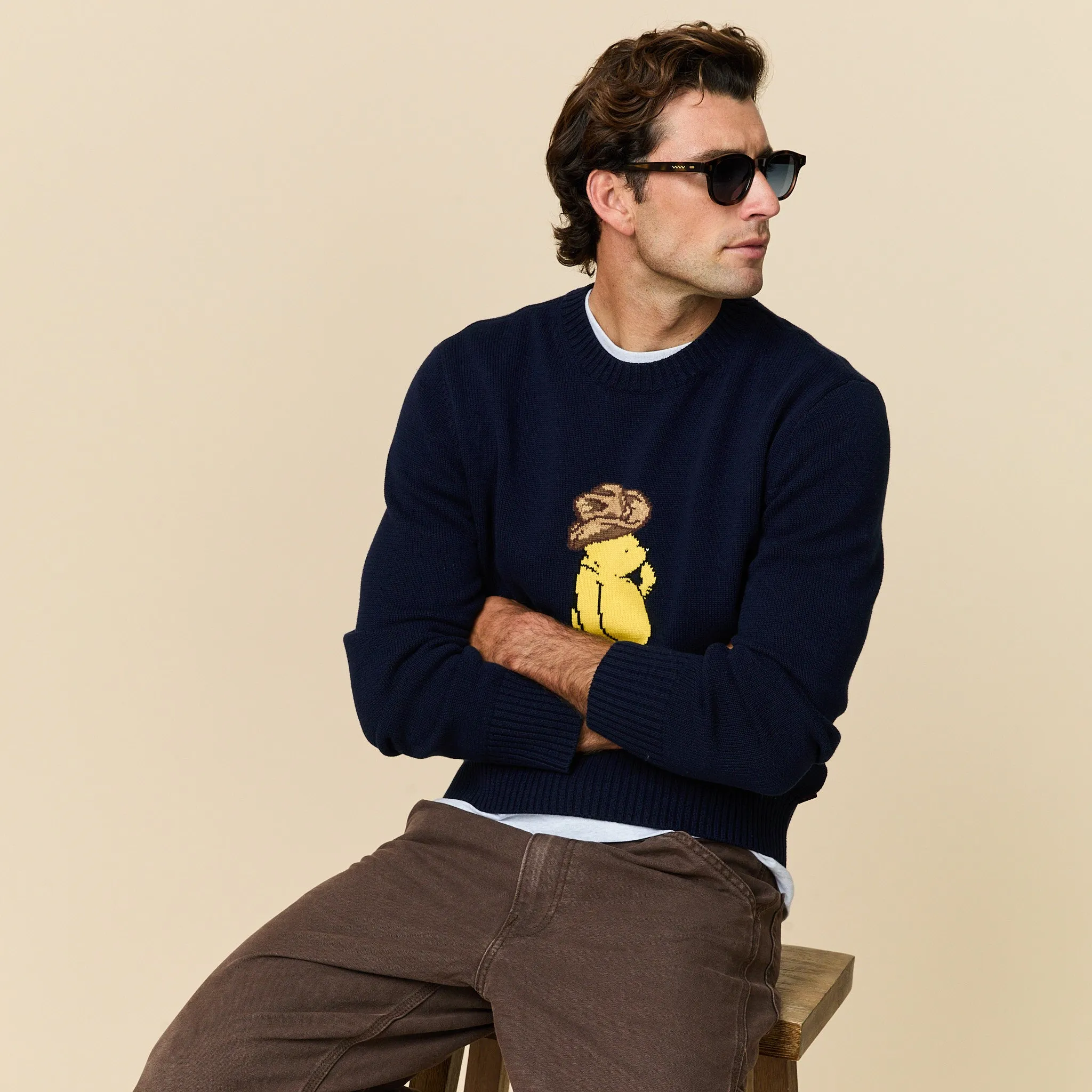 Men's Cotton Cowboy Pooh Sweater Navy sold by Rowing Blazers product image thumbnail 5