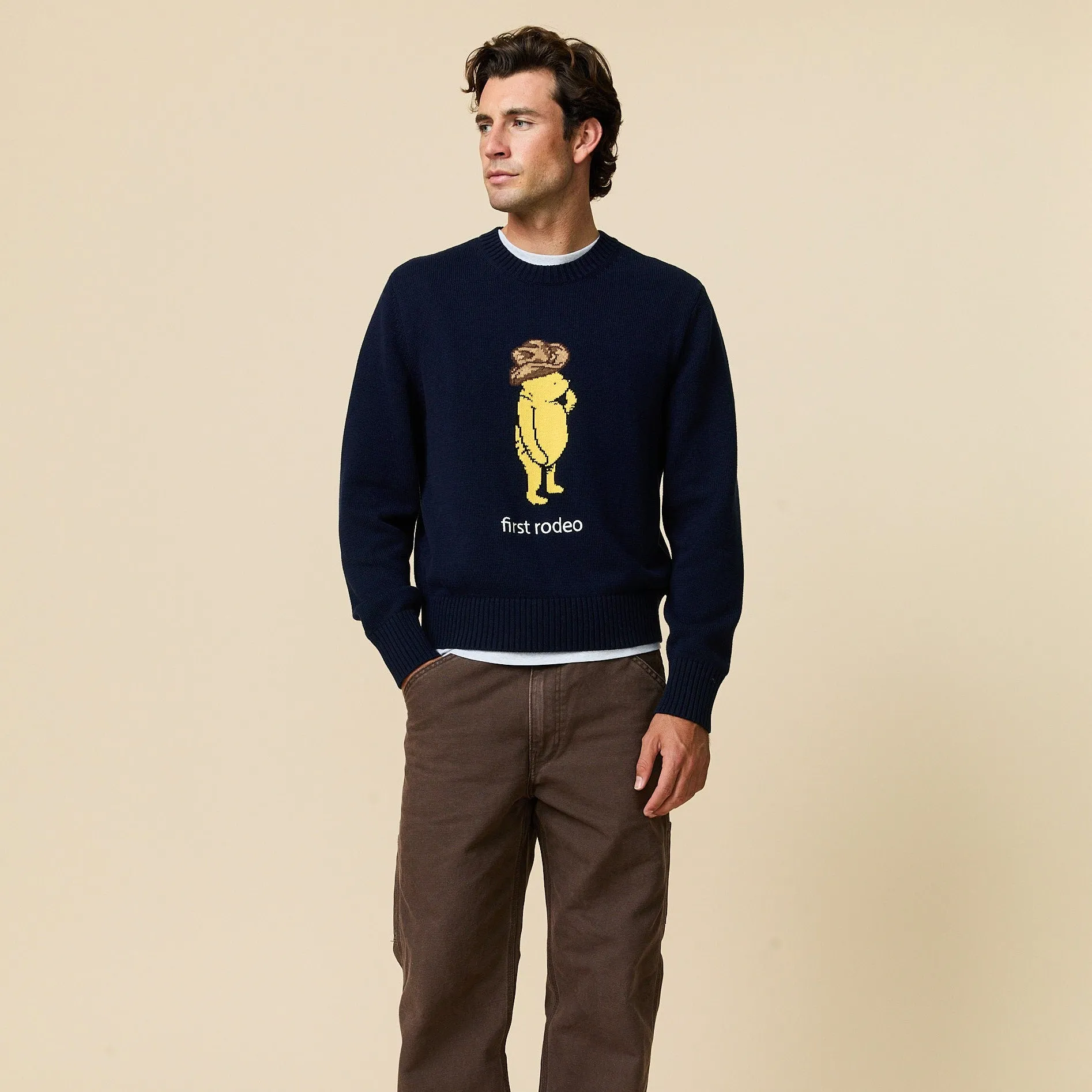 Men's Cotton Cowboy Pooh Sweater Navy sold by Rowing Blazers product image thumbnail 4