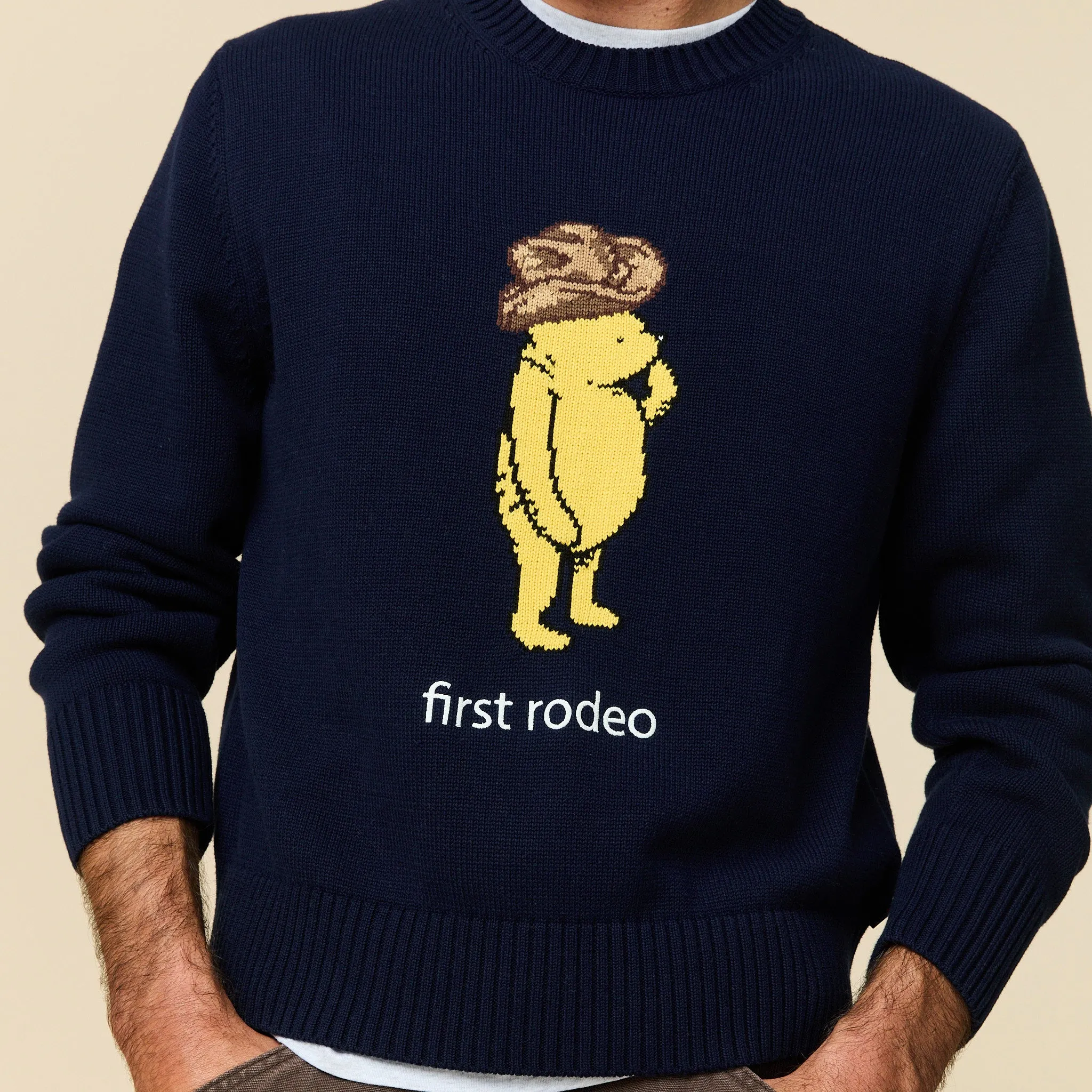 Men's Cotton Cowboy Pooh Sweater Navy sold by Rowing Blazers product image thumbnail 2