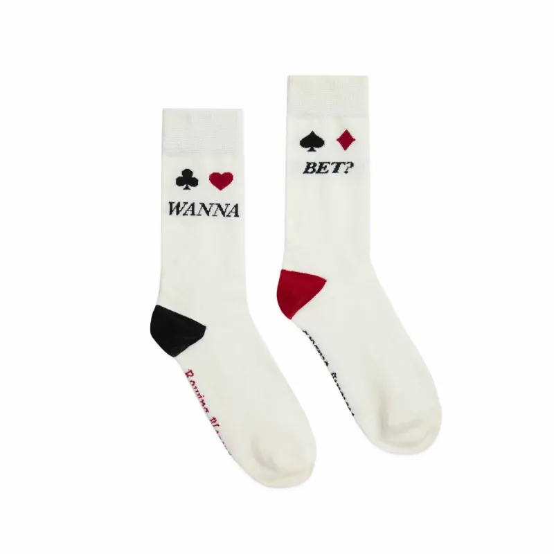 Gambling Socks White made by Rowing Blazers