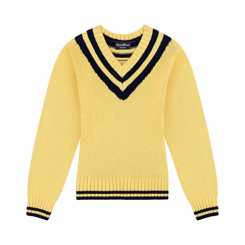 Women's Cotton University V-Neck Sweater sold by Rowing Blazers