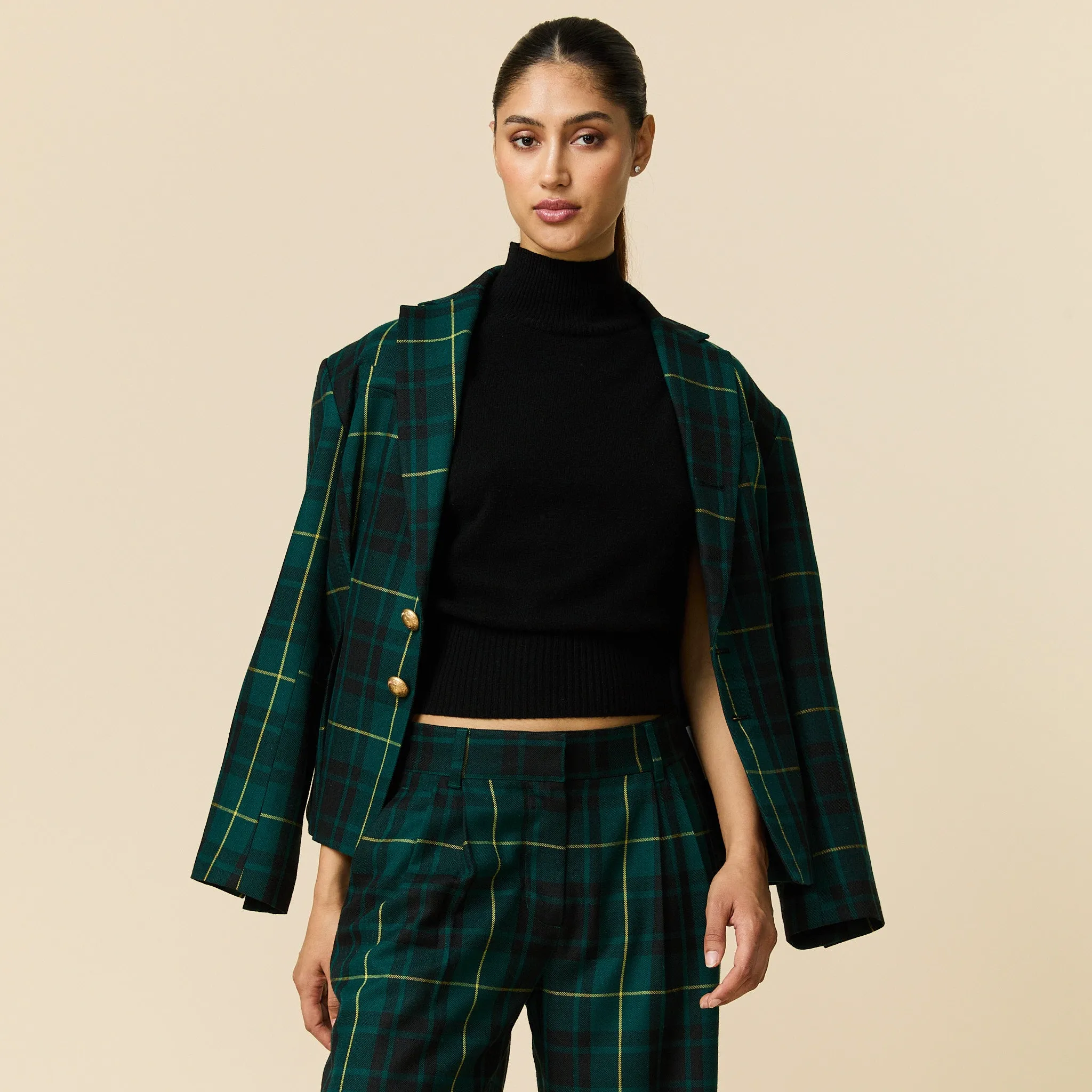 Women's Pleated Plaid Tartan Blazer Gordon Modern sold by Rowing Blazers product image thumbnail 5