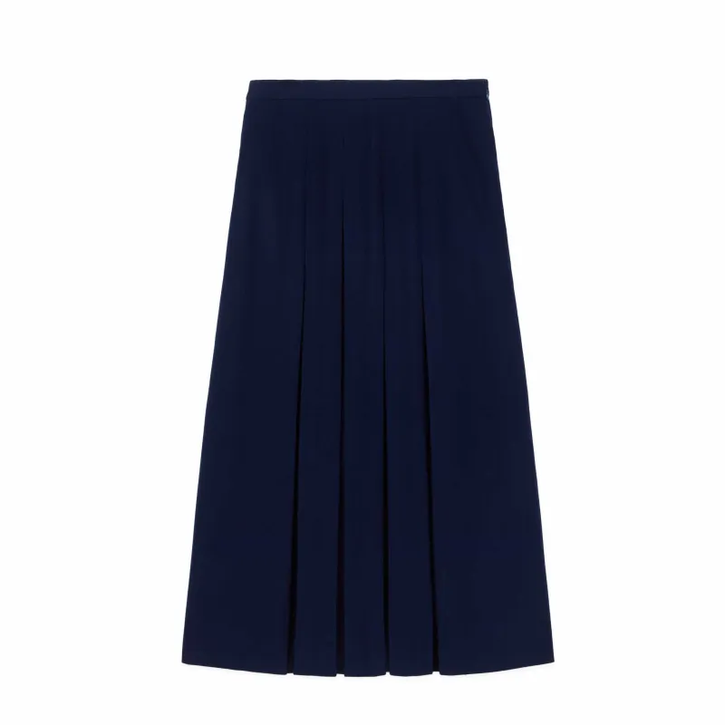Women's Pleated Midi Skirt Navy sold by Rowing Blazers