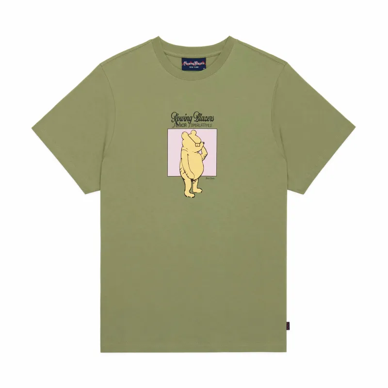 Men's Cotton Pooh Superlative T-Shirt Sage made by Rowing Blazers