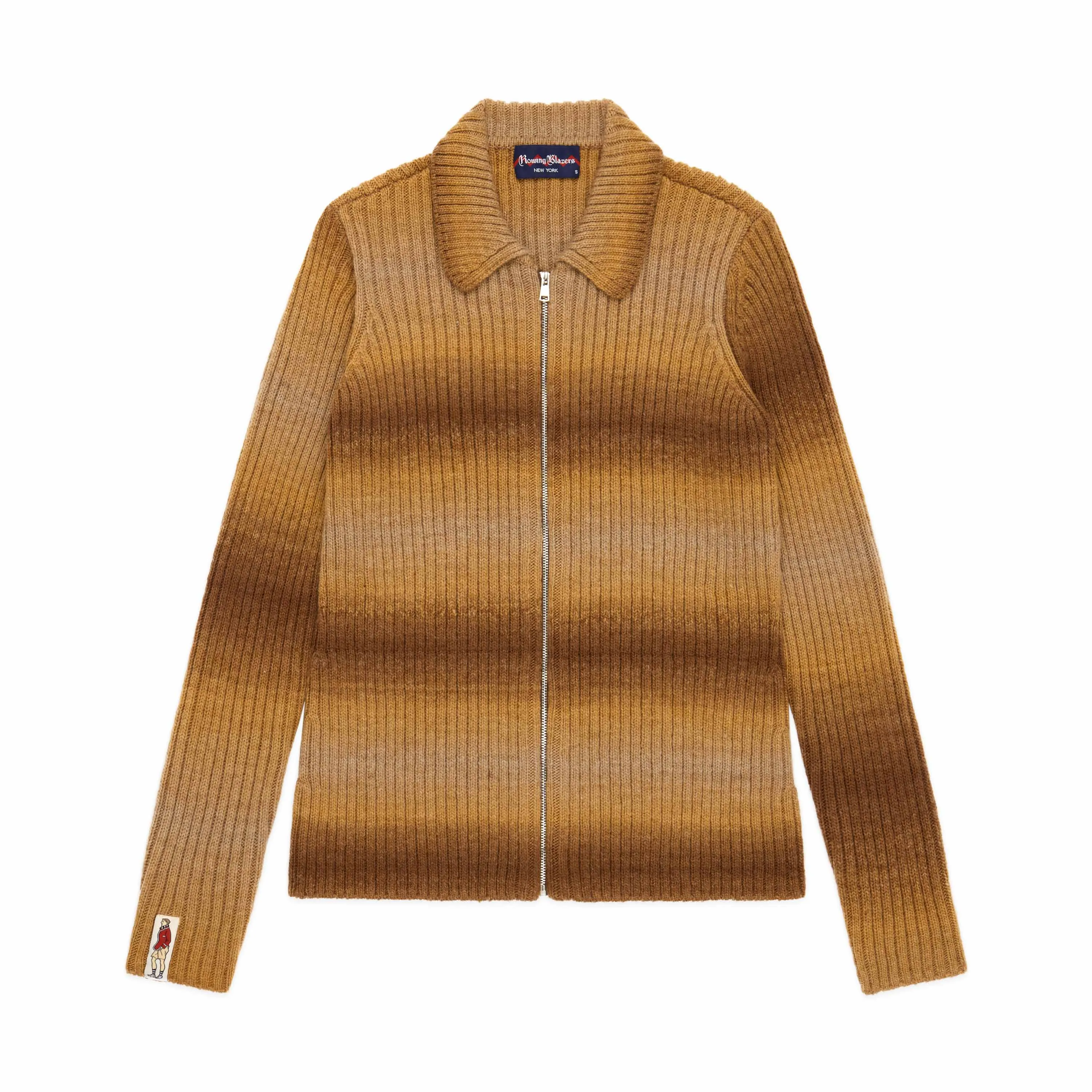 Women's Zip Through Gradient Striped Sweater Brown Gradient sold by Rowing Blazers product image thumbnail 2