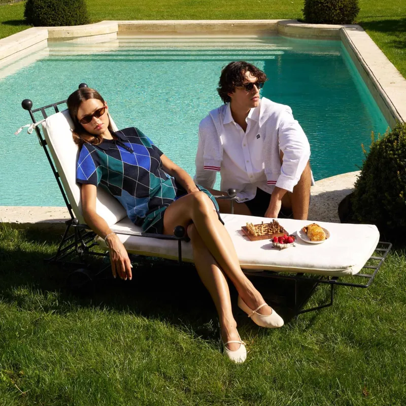 Women's Argyle Sweater Dress Blue Argyle sold by Rowing Blazers