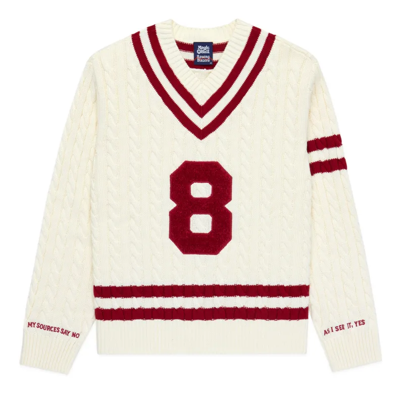 Men's Magic 8™ Ball Varsity Cotton Sweater Cream sold by Rowing Blazers