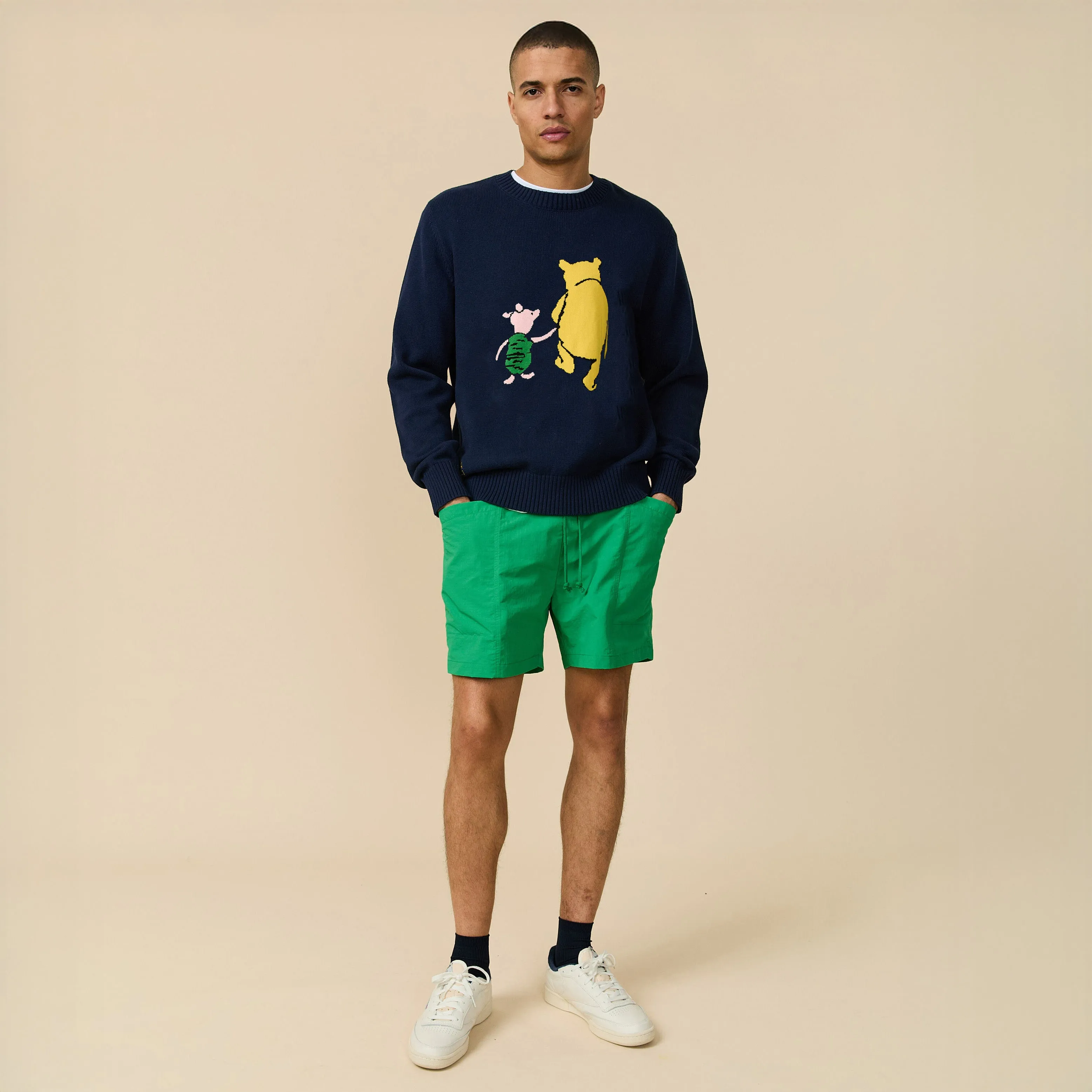 Men's Cotton Pooh and Piglet Sweater Navy sold by Rowing Blazers product image thumbnail 2