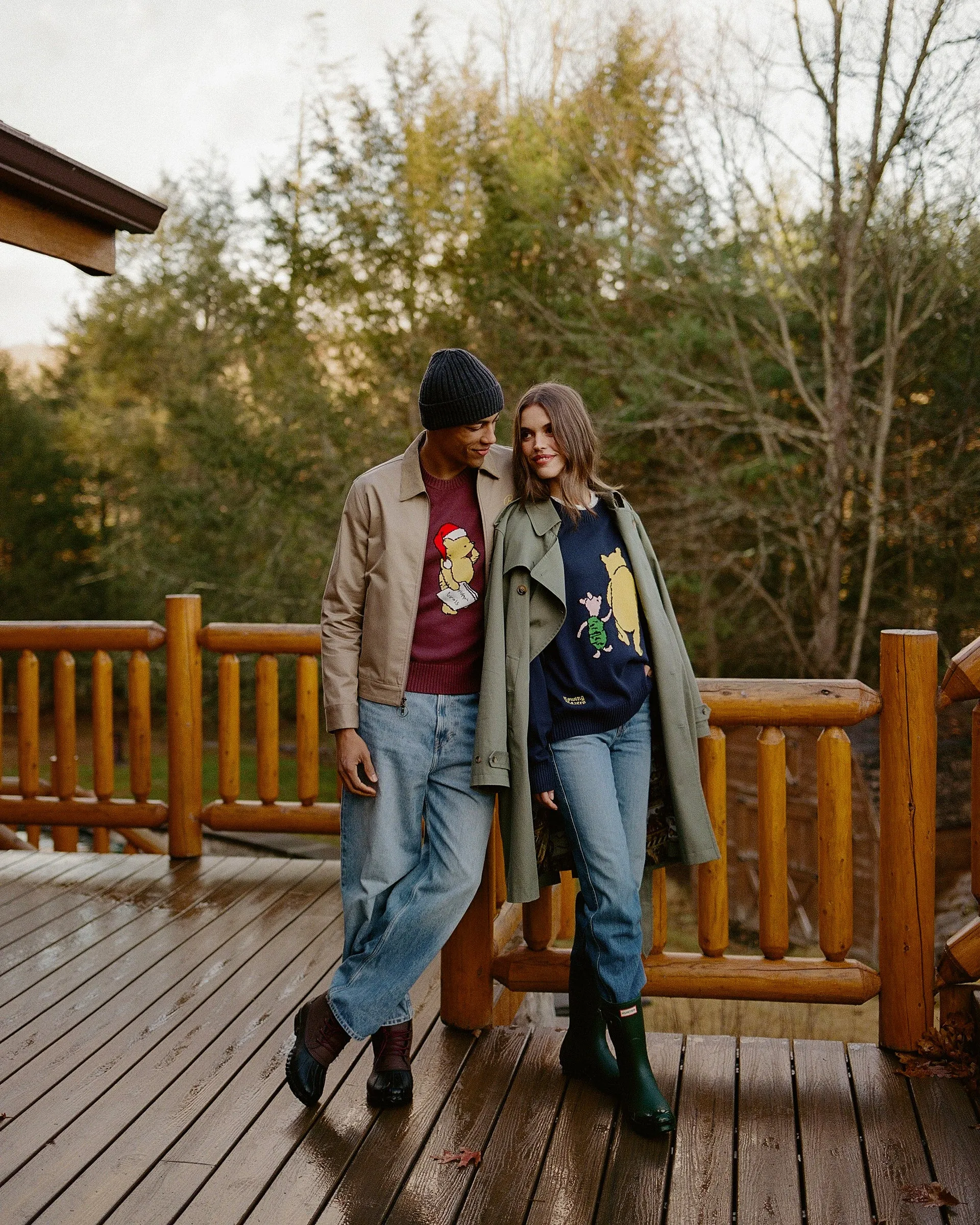 Men's Cotton Pooh and Piglet Sweater Navy sold by Rowing Blazers product image thumbnail 3