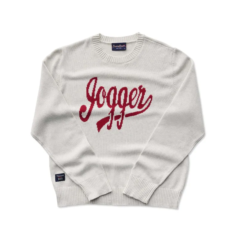 Men's Tracksmith Cotton Jogger Sweater Heather Natural made by Rowing Blazers