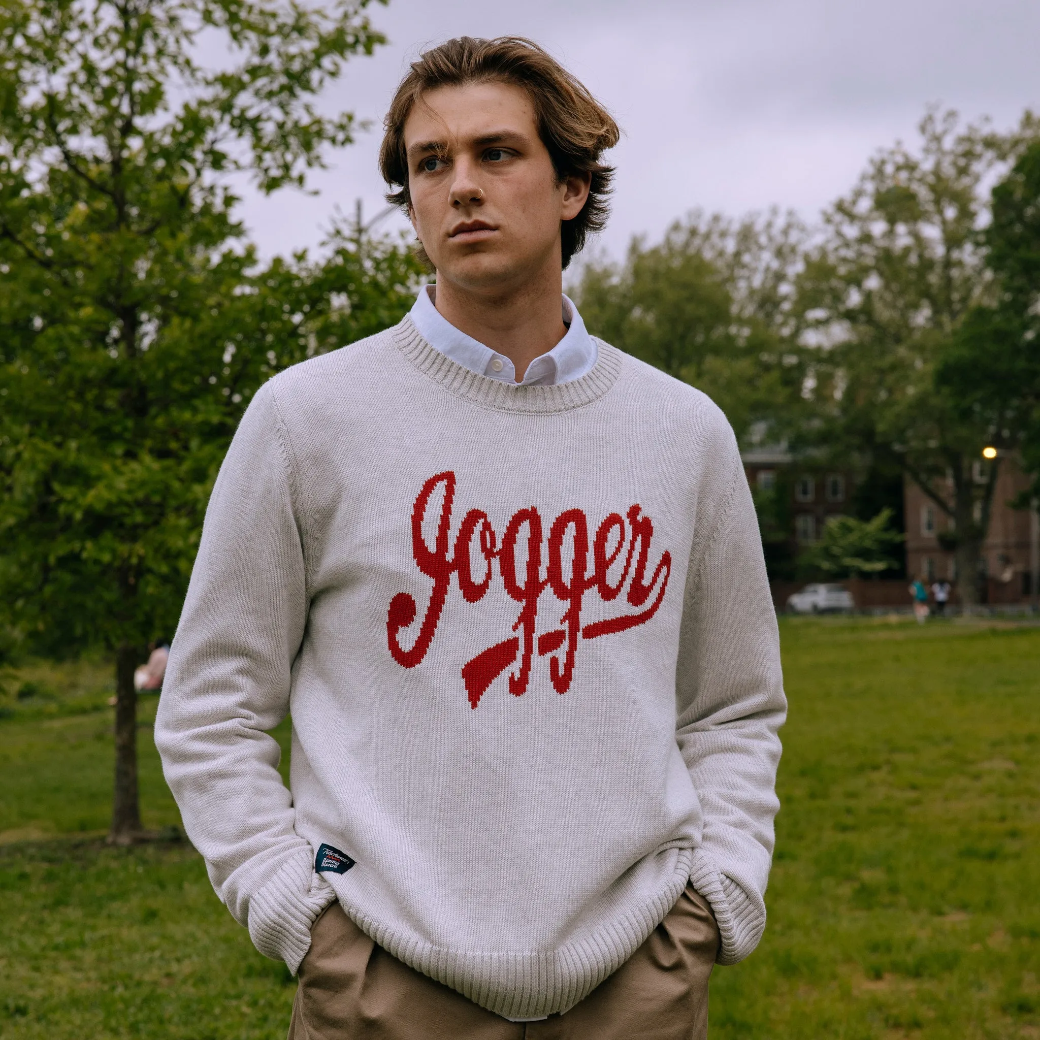 Men's Tracksmith Cotton Jogger Sweater Heather Natural sold by Rowing Blazers product image thumbnail 2