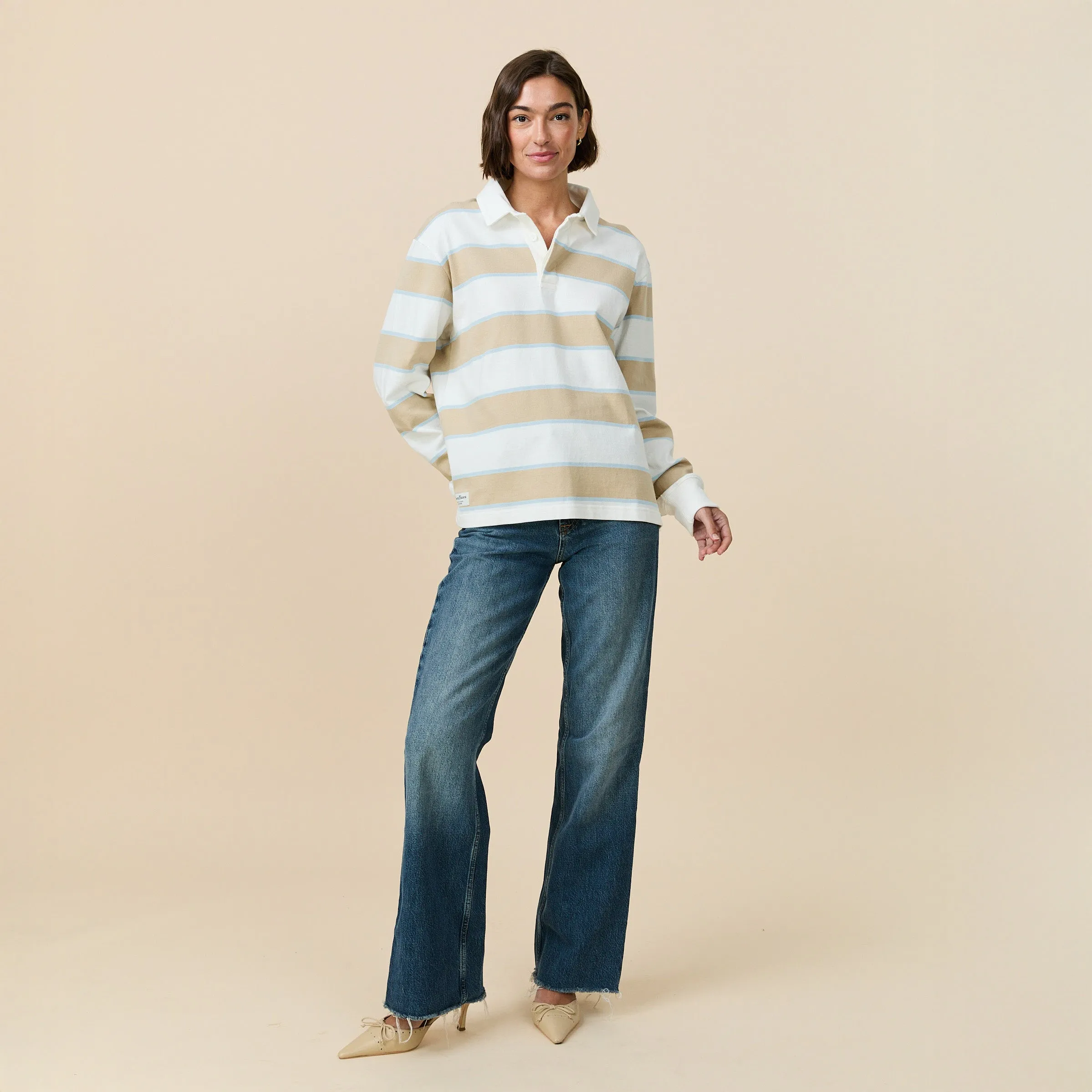 Men's Cotton Khaki Stripe Rugby Stripe sold by Rowing Blazers product image thumbnail 3