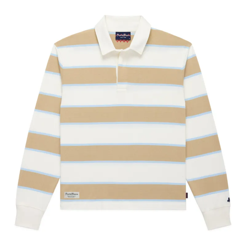 Men's Cotton Khaki Stripe Rugby Stripe made by Rowing Blazers