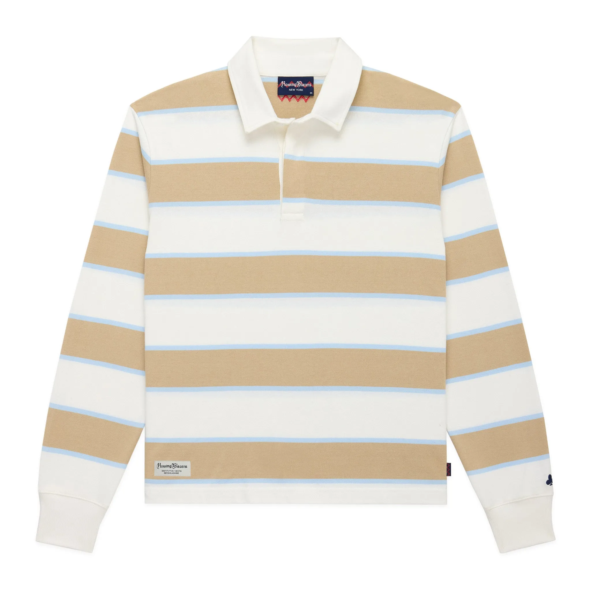 Men's Cotton Khaki Stripe Rugby Stripe sold by Rowing Blazers