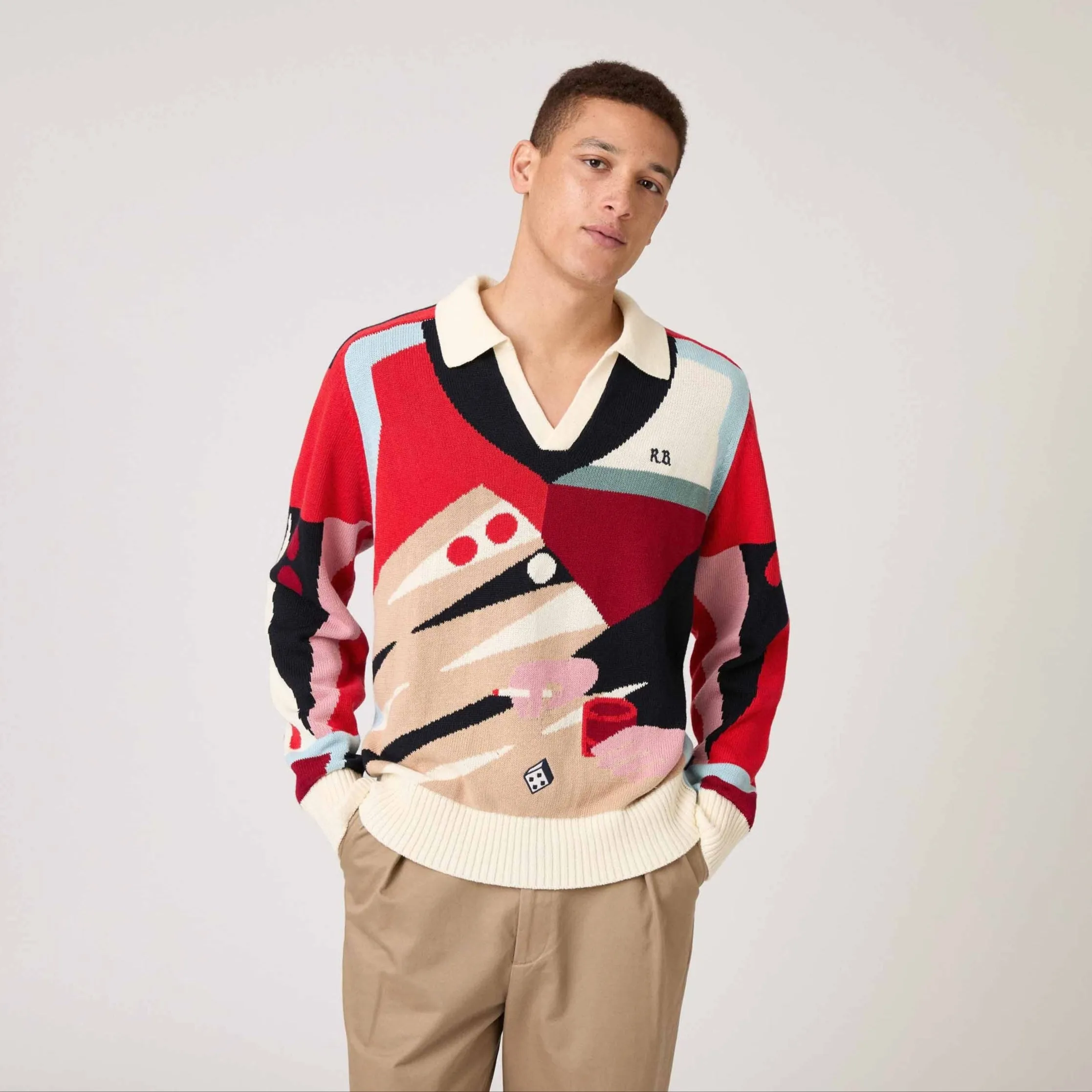 Backgammon Sweater Red Brown Multicolor sold by Rowing Blazers product image thumbnail 2