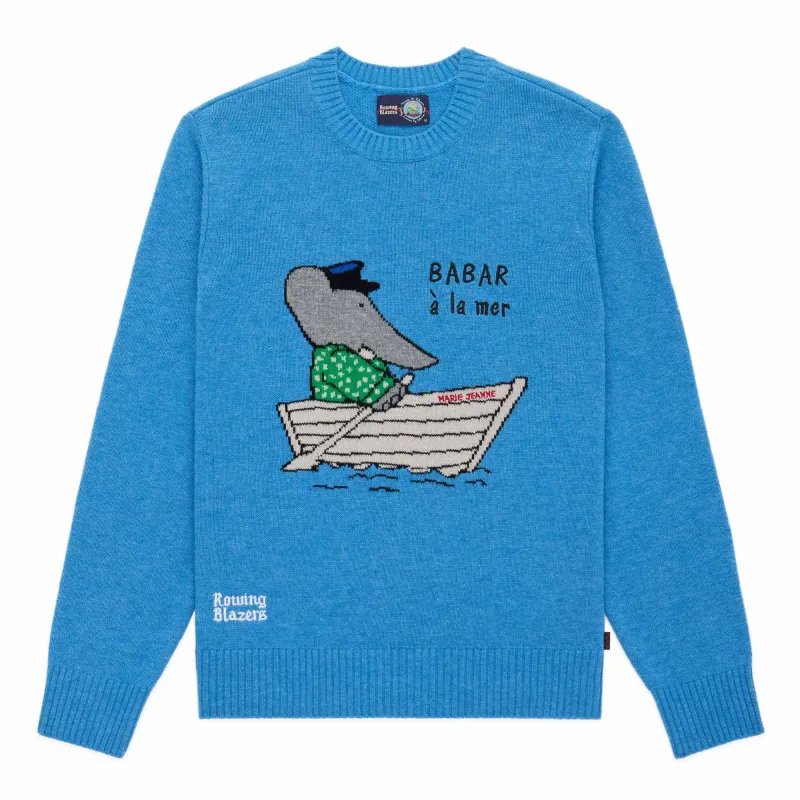 Babar Cashmere Sweater Blue made by Rowing Blazers