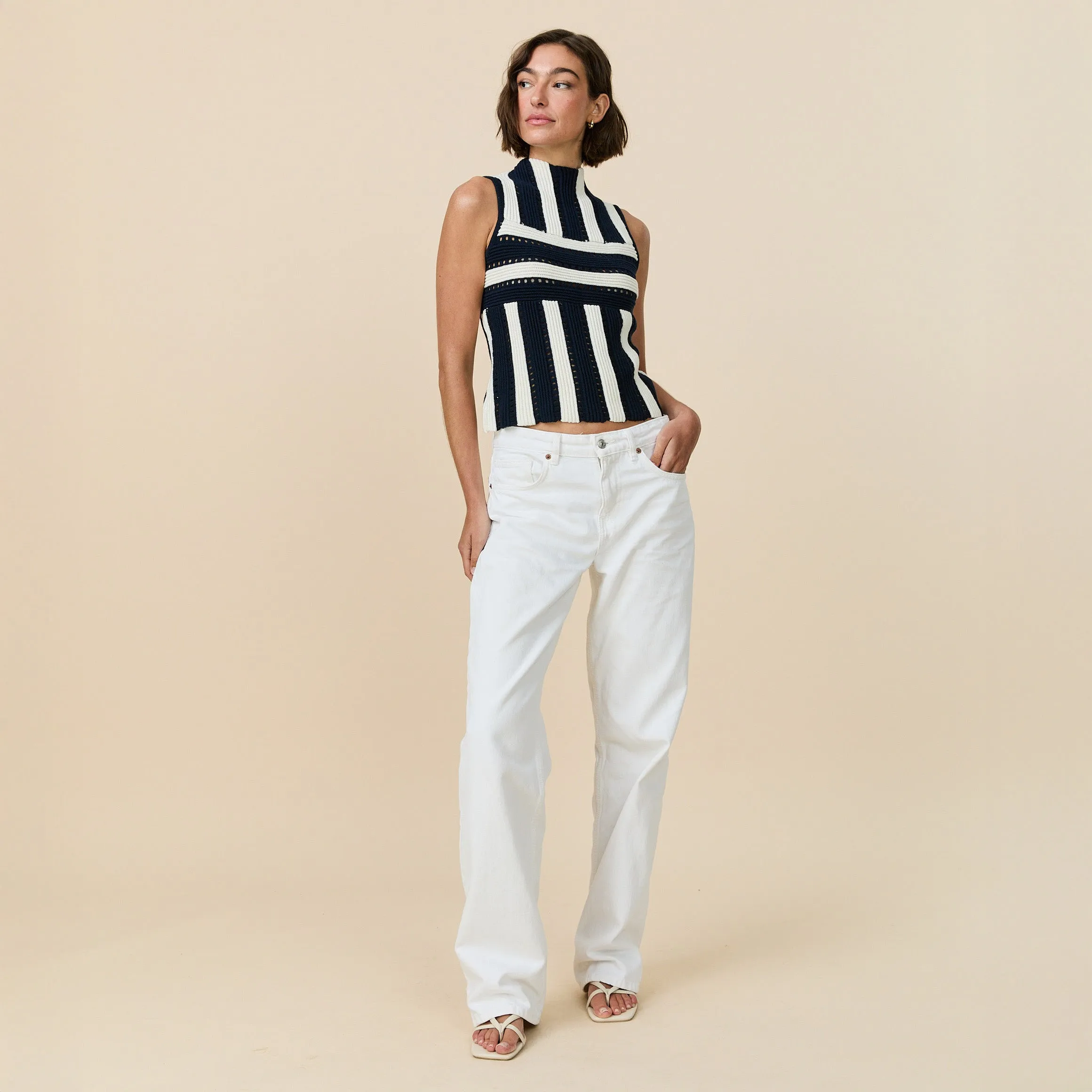 Women's Knit Stripe Tank Navy sold by Rowing Blazers product image thumbnail 3