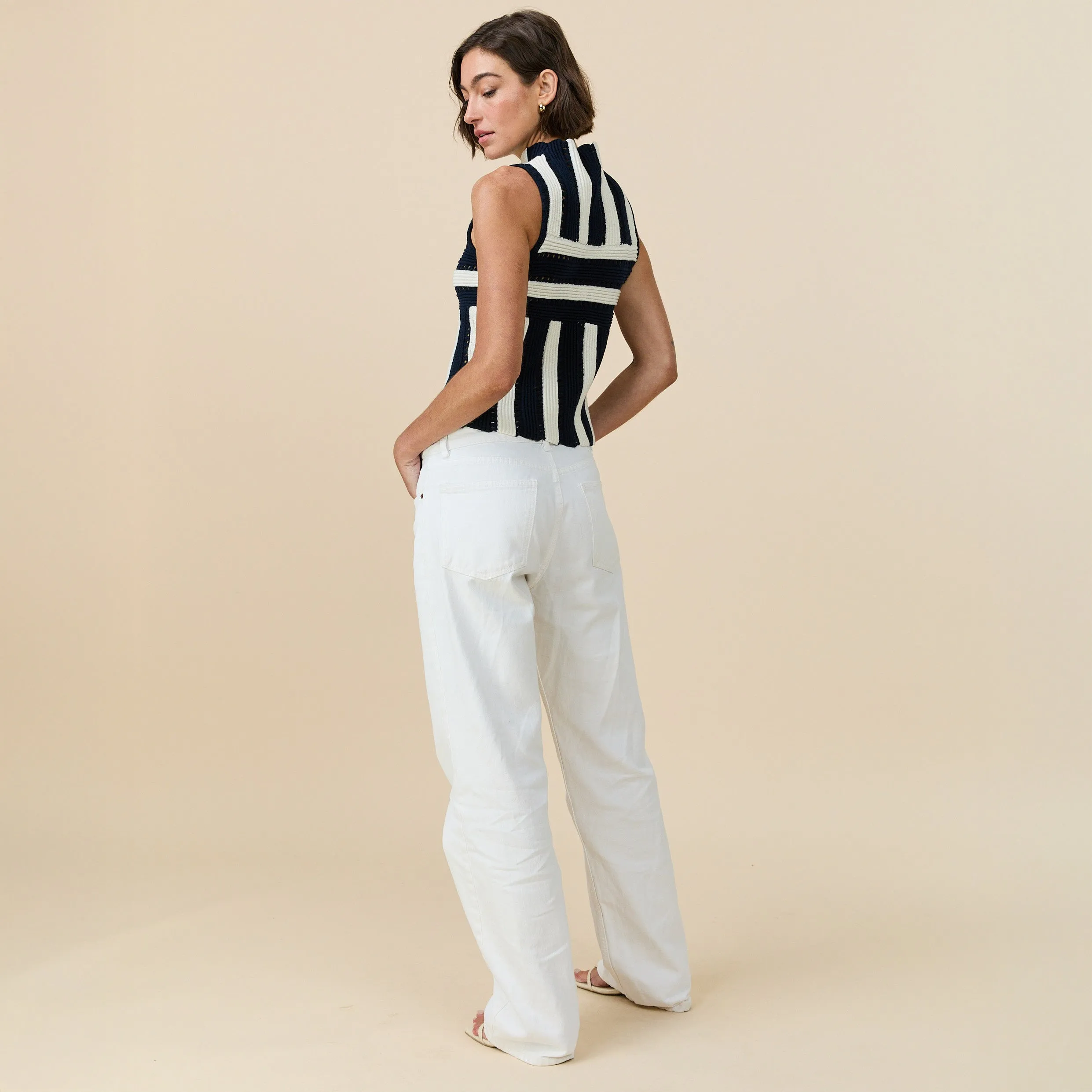 Women's Knit Stripe Tank Navy sold by Rowing Blazers product image thumbnail 4