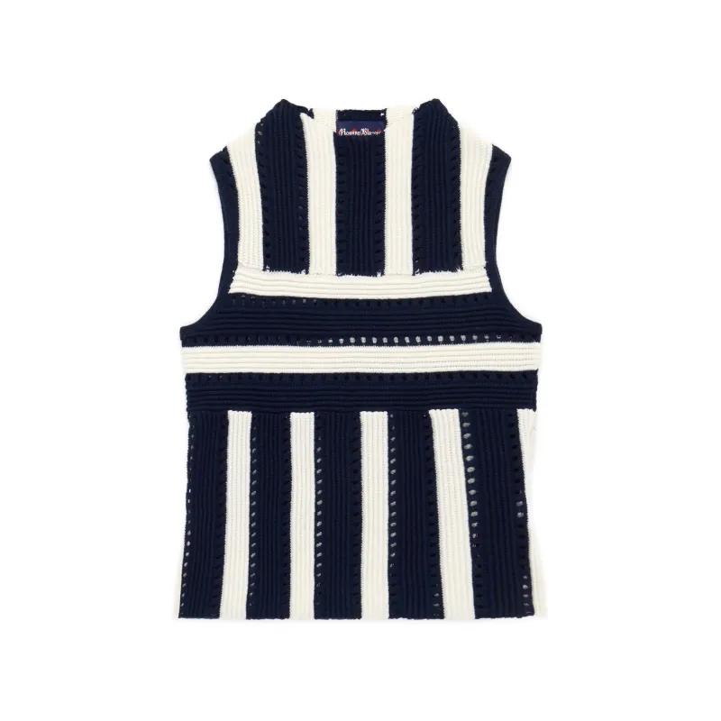 Women's Knit Stripe Tank Navy made by Rowing Blazers