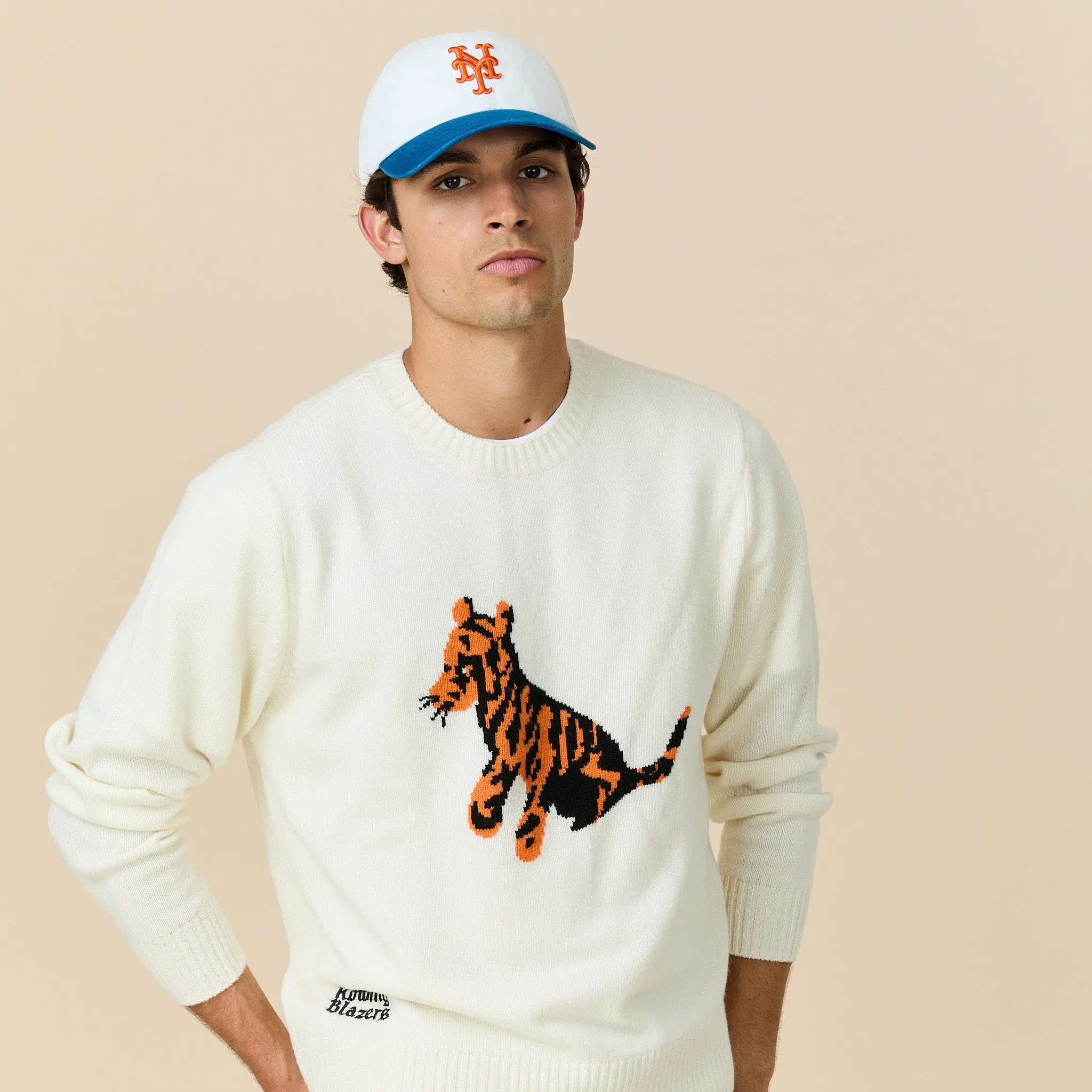 Men's Tigger Cashmere Sweater Ivory sold by Rowing Blazers product image thumbnail 3