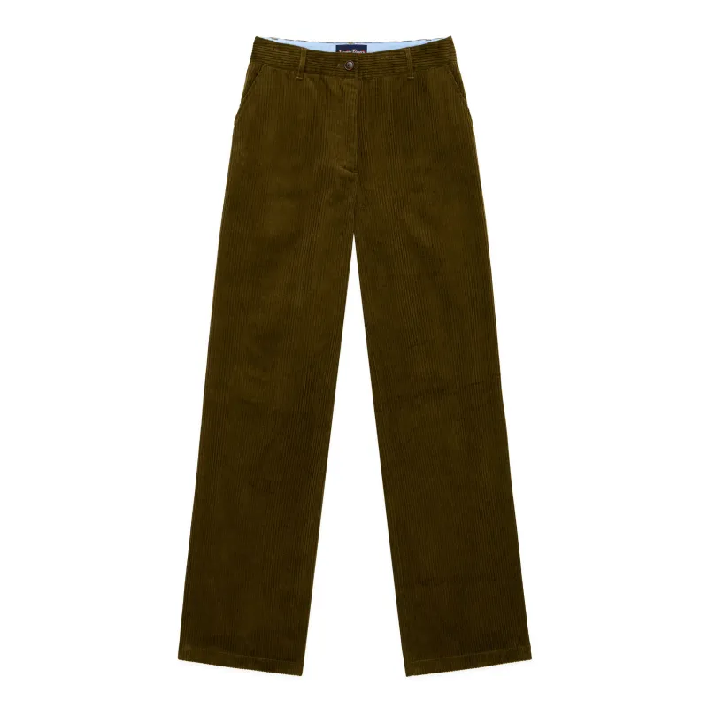 Women's Corduroy Straight Leg Pant Hunter Green sold by Rowing Blazers